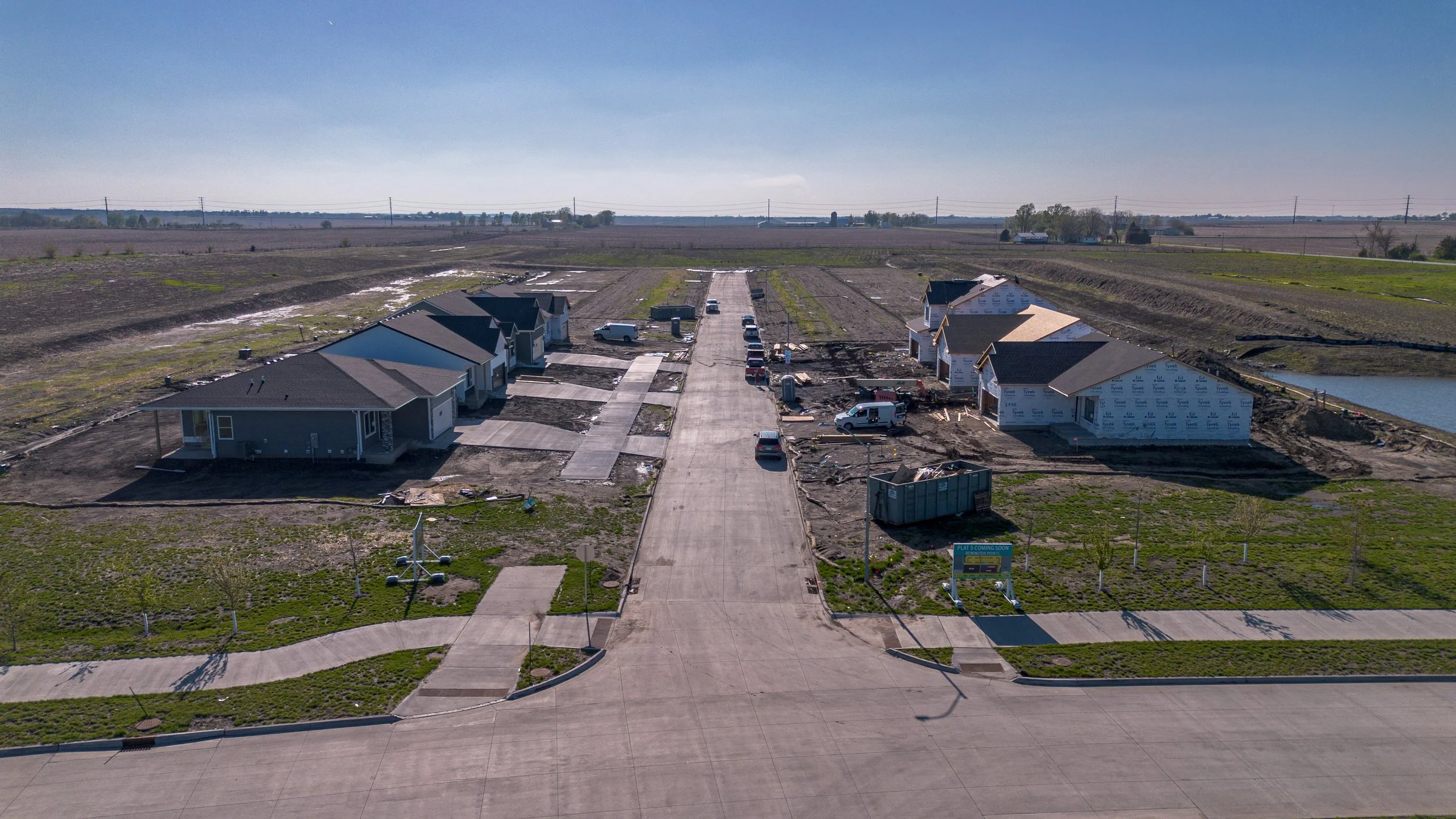 Drone Photo of newly constructed Remington Pointe Community in Waukee, Iowa