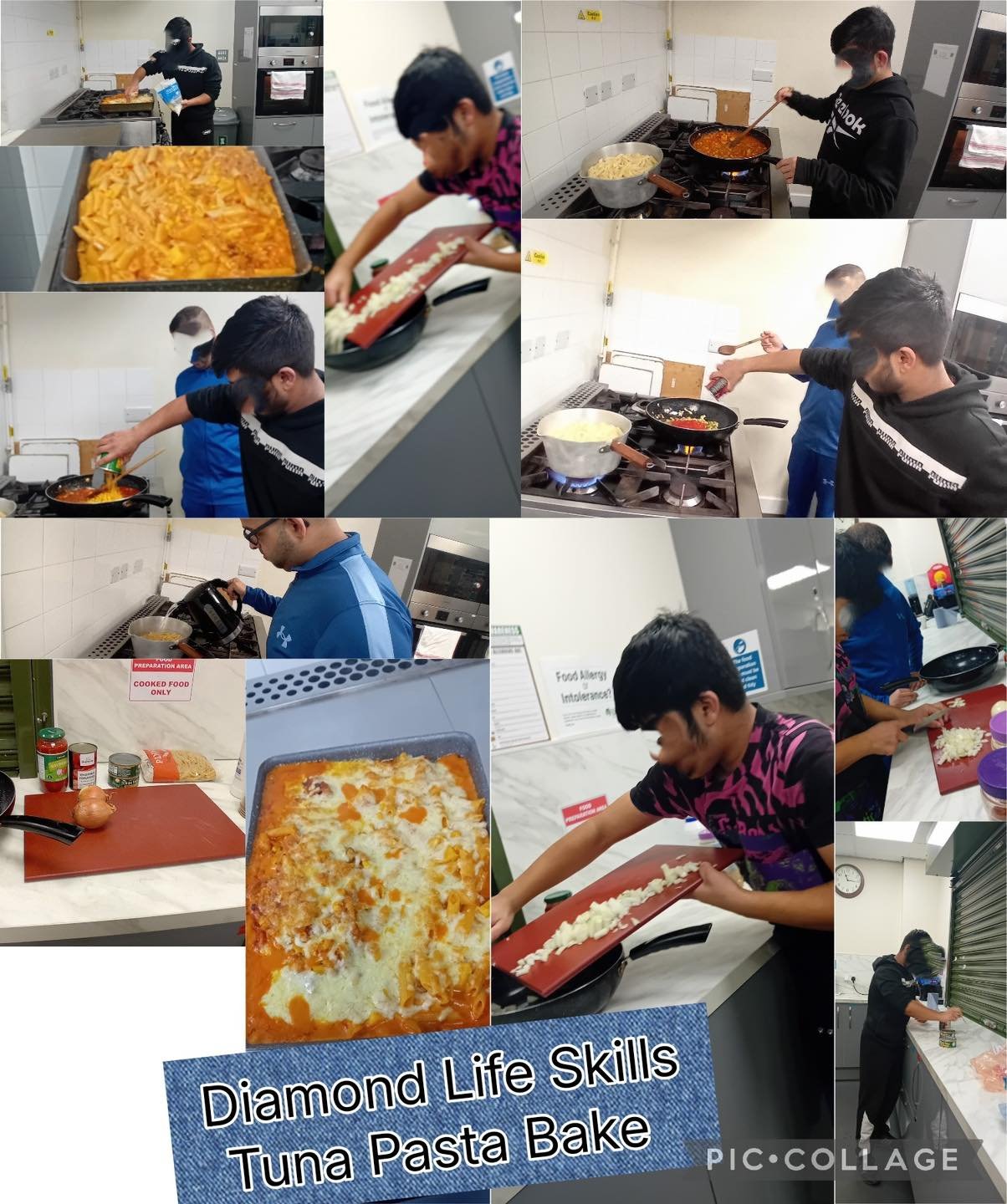 The Diamond Boys cooking group enjoying making delicious tuna pasta bake for their session last week. The boys took the food home to their families who wanted the recipe! The boys attend the sessions as part of life skills and really enjoy cooking at