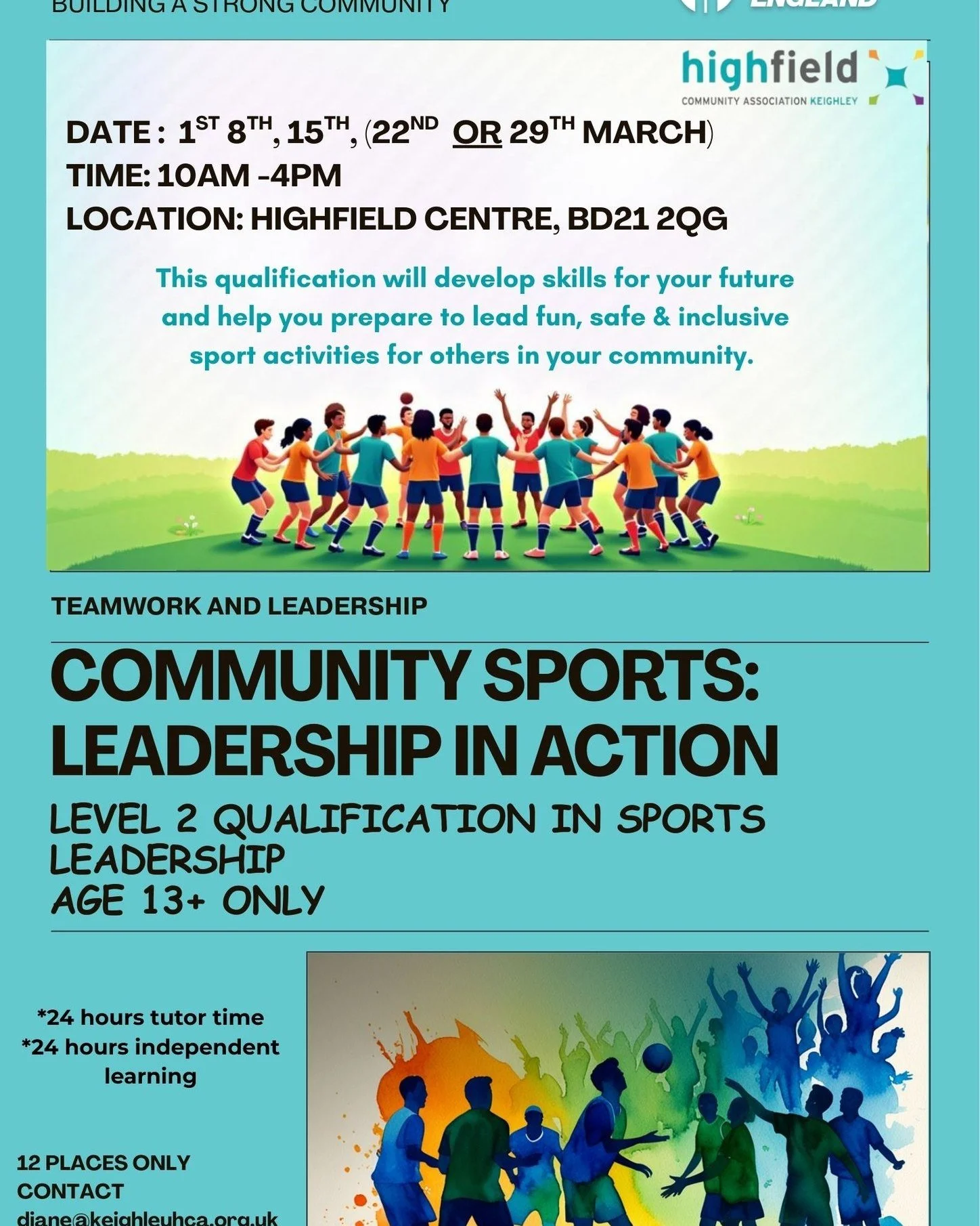 For a place or more information. Please contact Diane 01535 608900