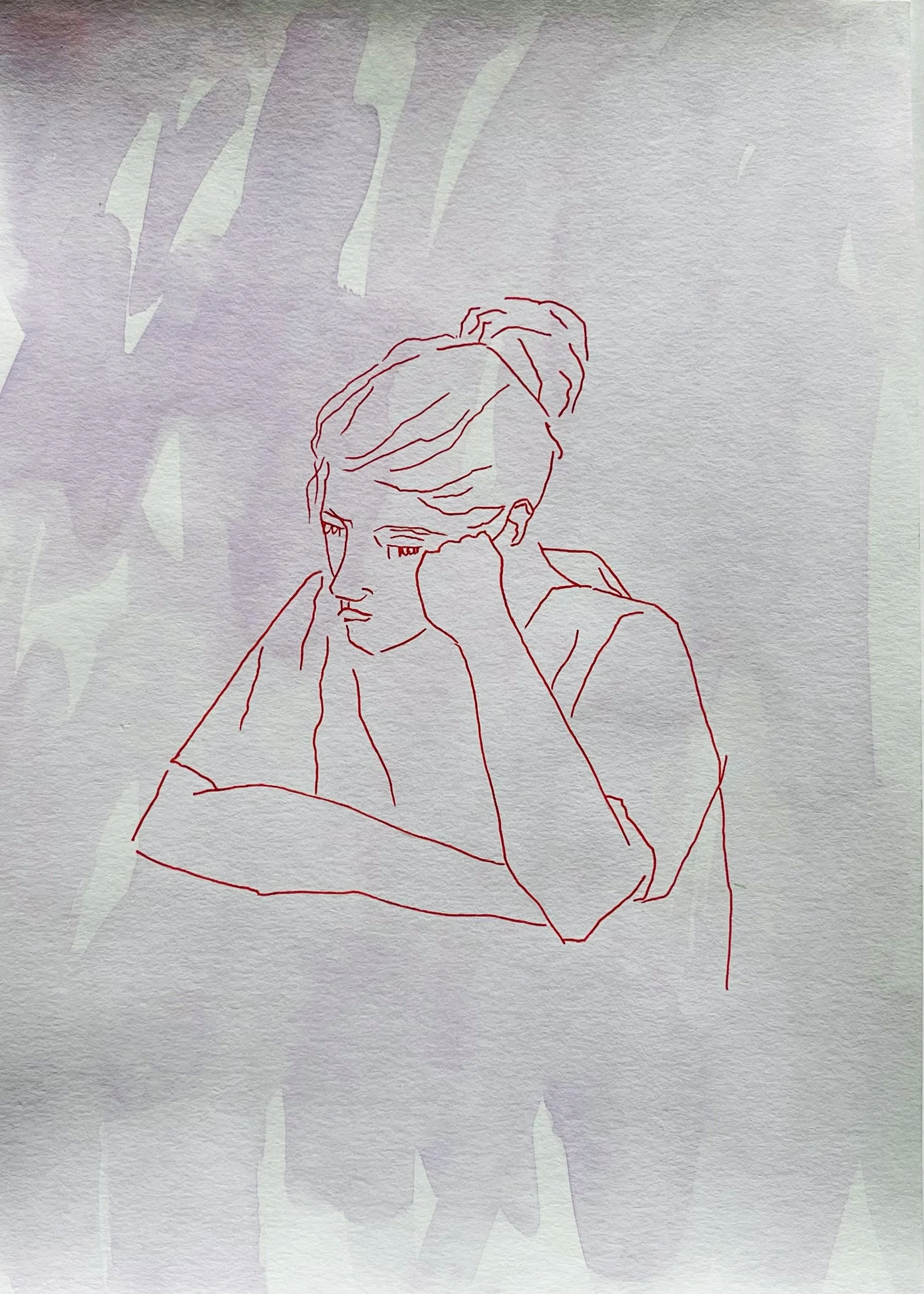 Sauve qui peut -aquarelle, feutre (21X29,7) 2025