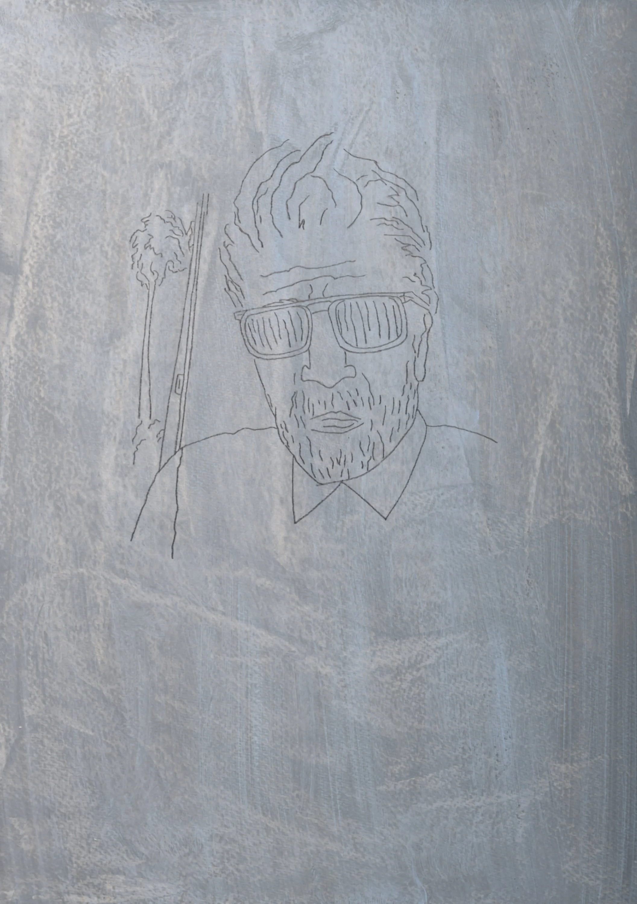 David Lynch Weather report -acrylique, crayon graphite (29,7X42) 2025