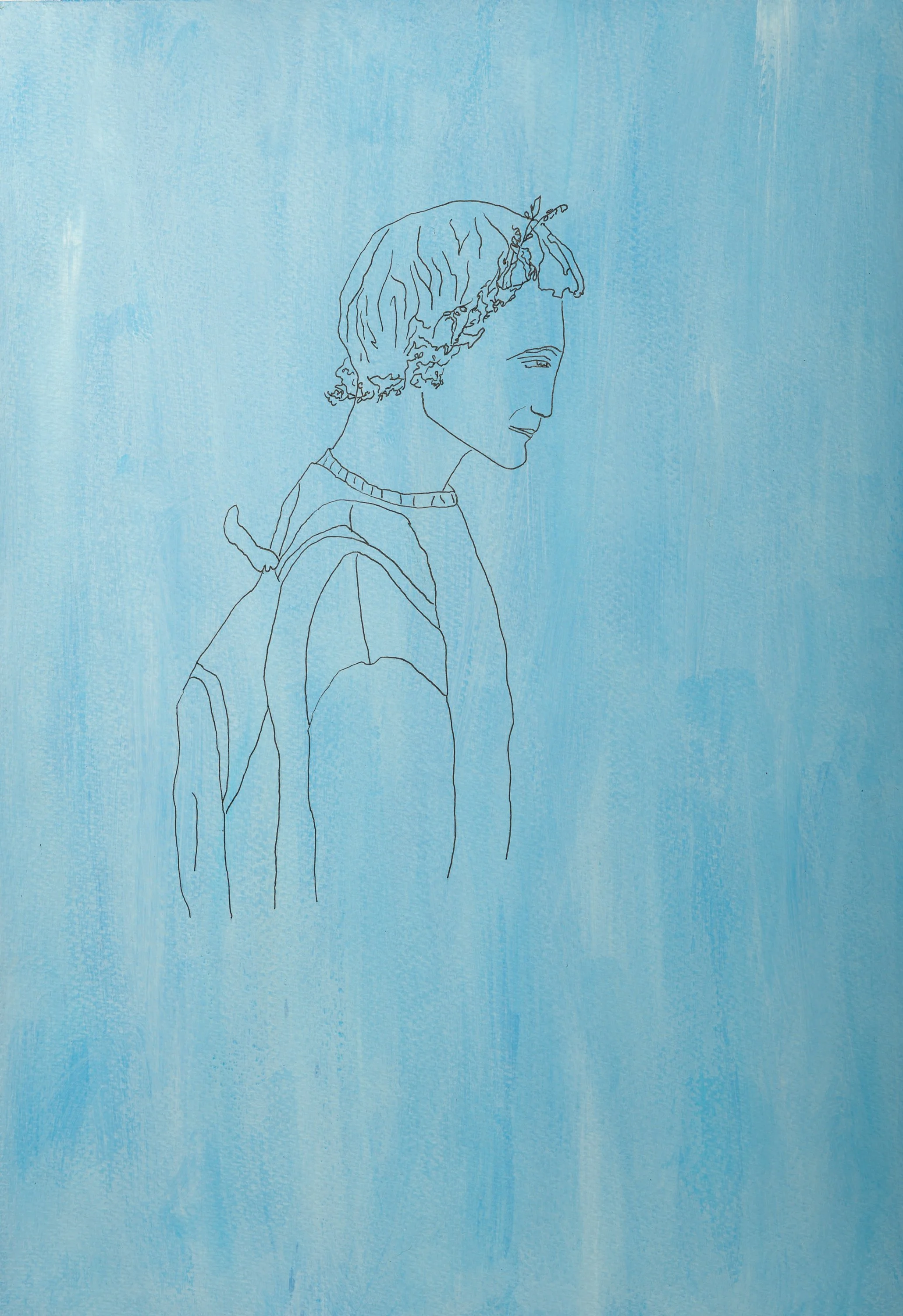 Bird -acrylique, feutre (29,7X42) 2025