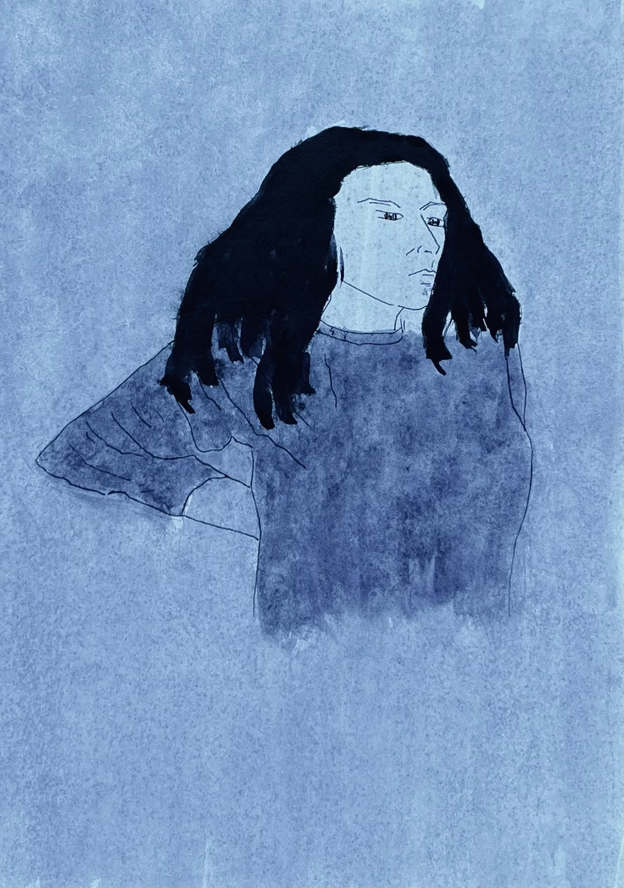 Pensive -feutre, encre (14,8X21) 2026