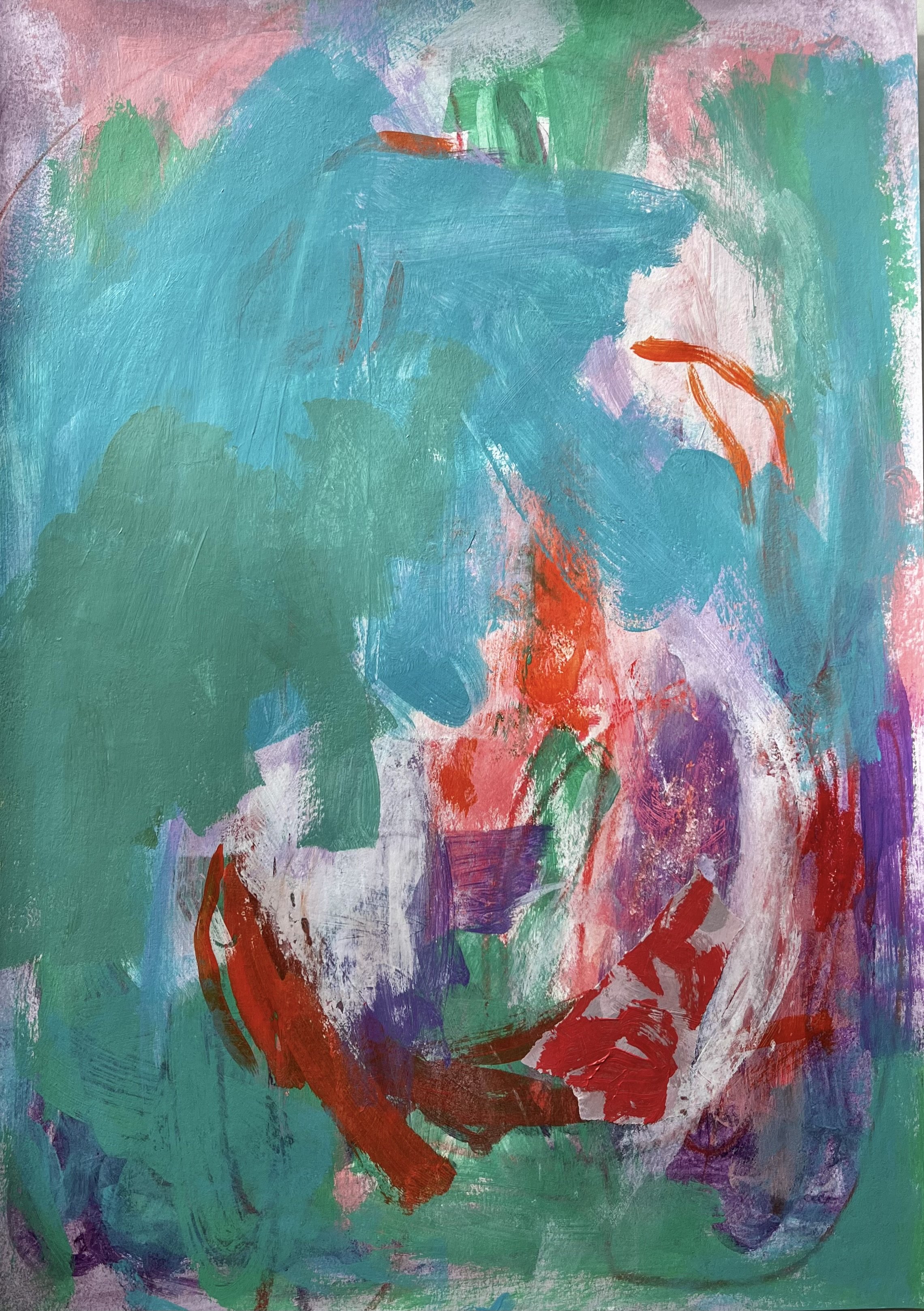 A-044 acrylique, pastel, collage,  (29,7X42) 2025