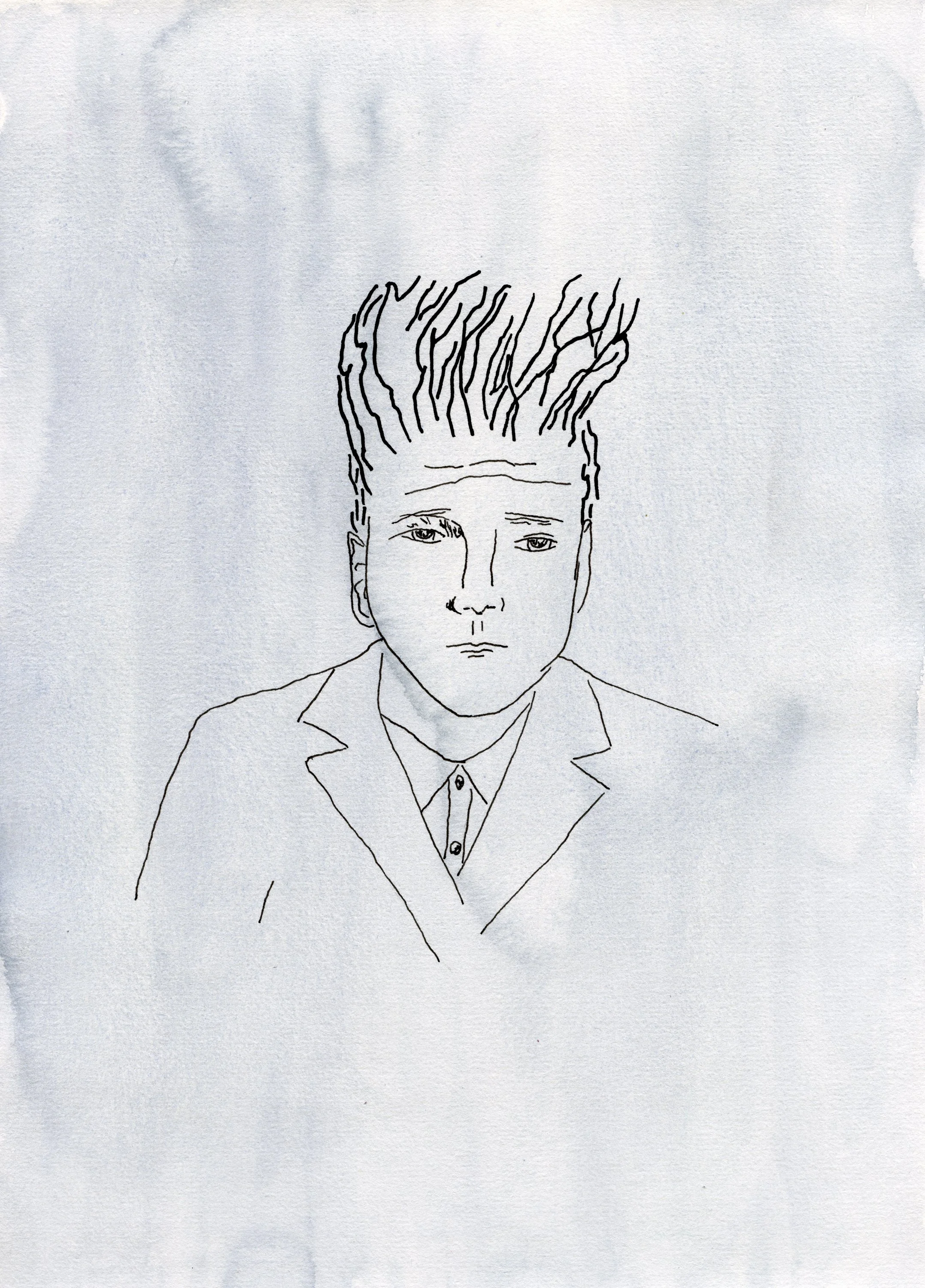 Jack Nance -Easerhead -aquarelle, feutre (21X29,7) 2025