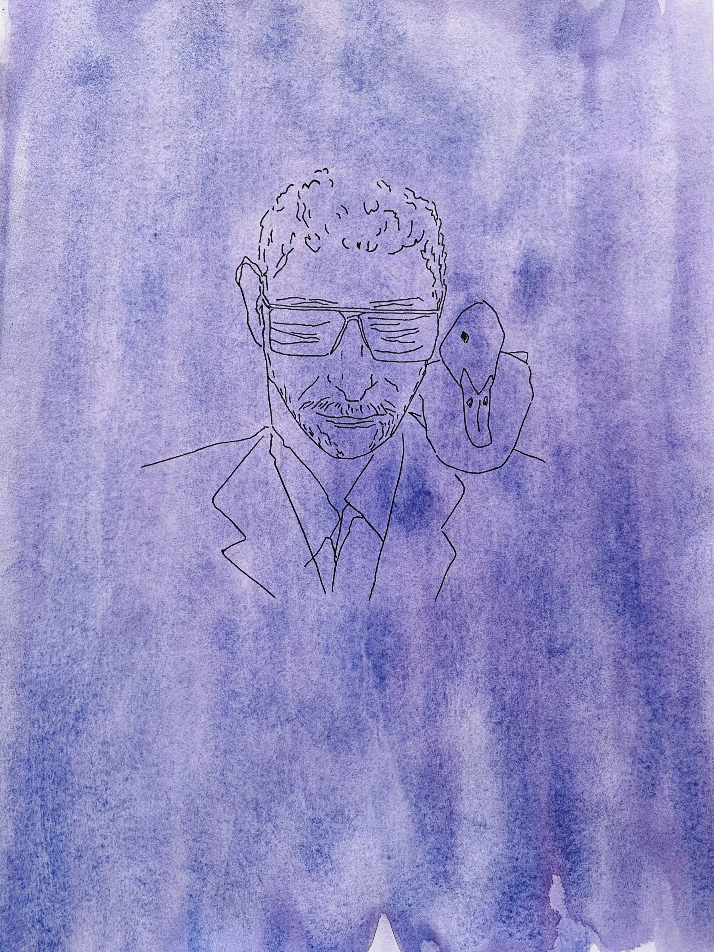 Oui de Nadar Lapid -aquarelle, feutre (29,7X42) 2025