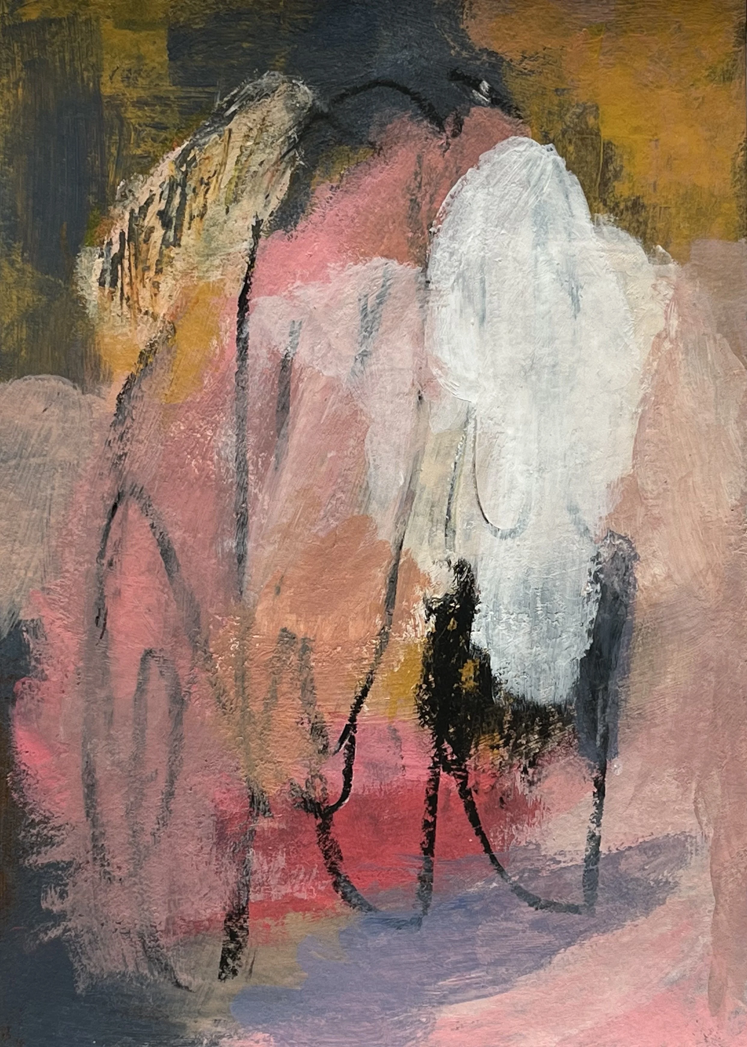 A-008 -acrylique, fusain (14,5X21) 2025