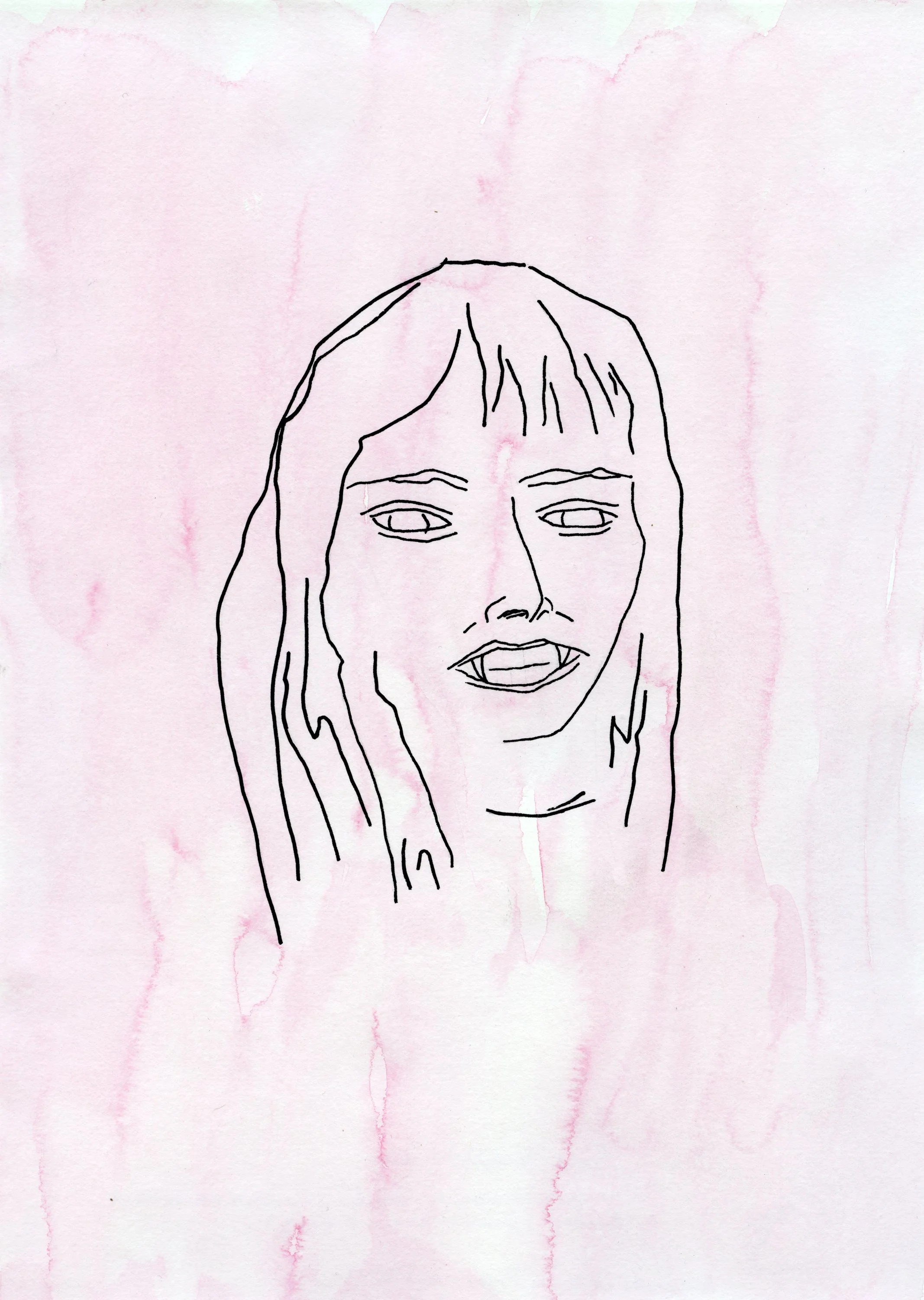 Vampire humaniste cherche suicidaire consentant -aquarelle, feutre (21X29,7) 2024