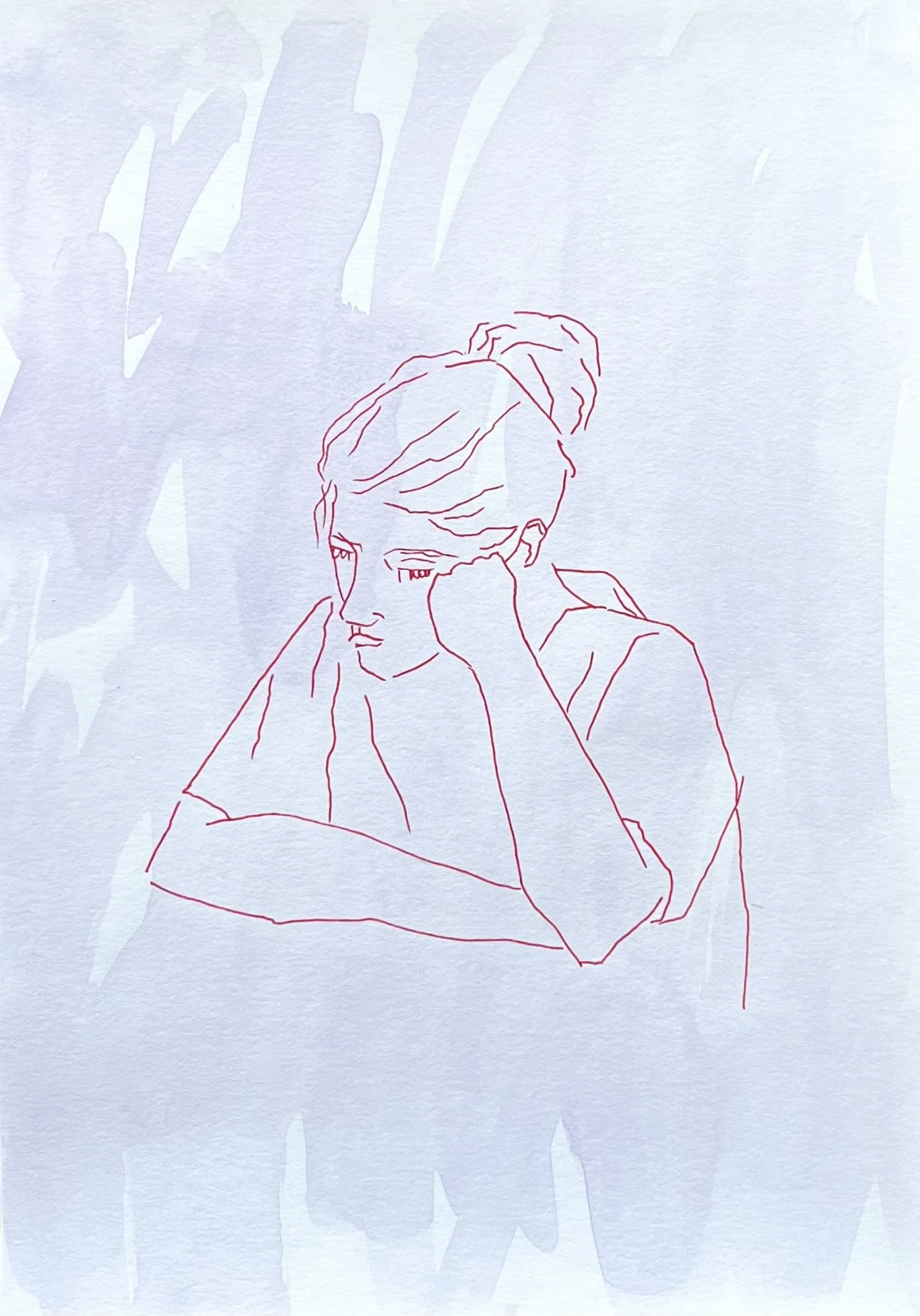 Sauve qui peut -Alexe Poutine Doc.2025- Aquarelle, feutre (21X29,7 papier 250g) 2025