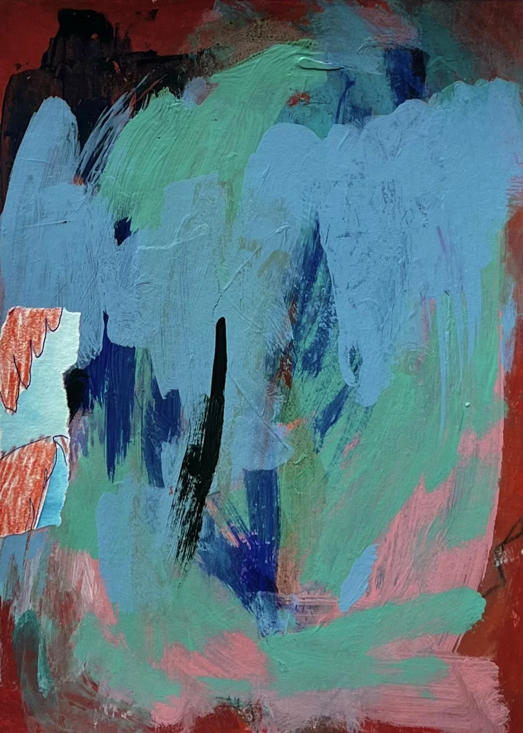 A-043 acrylique, crayon graphite, pastel (14,8X21) 2025