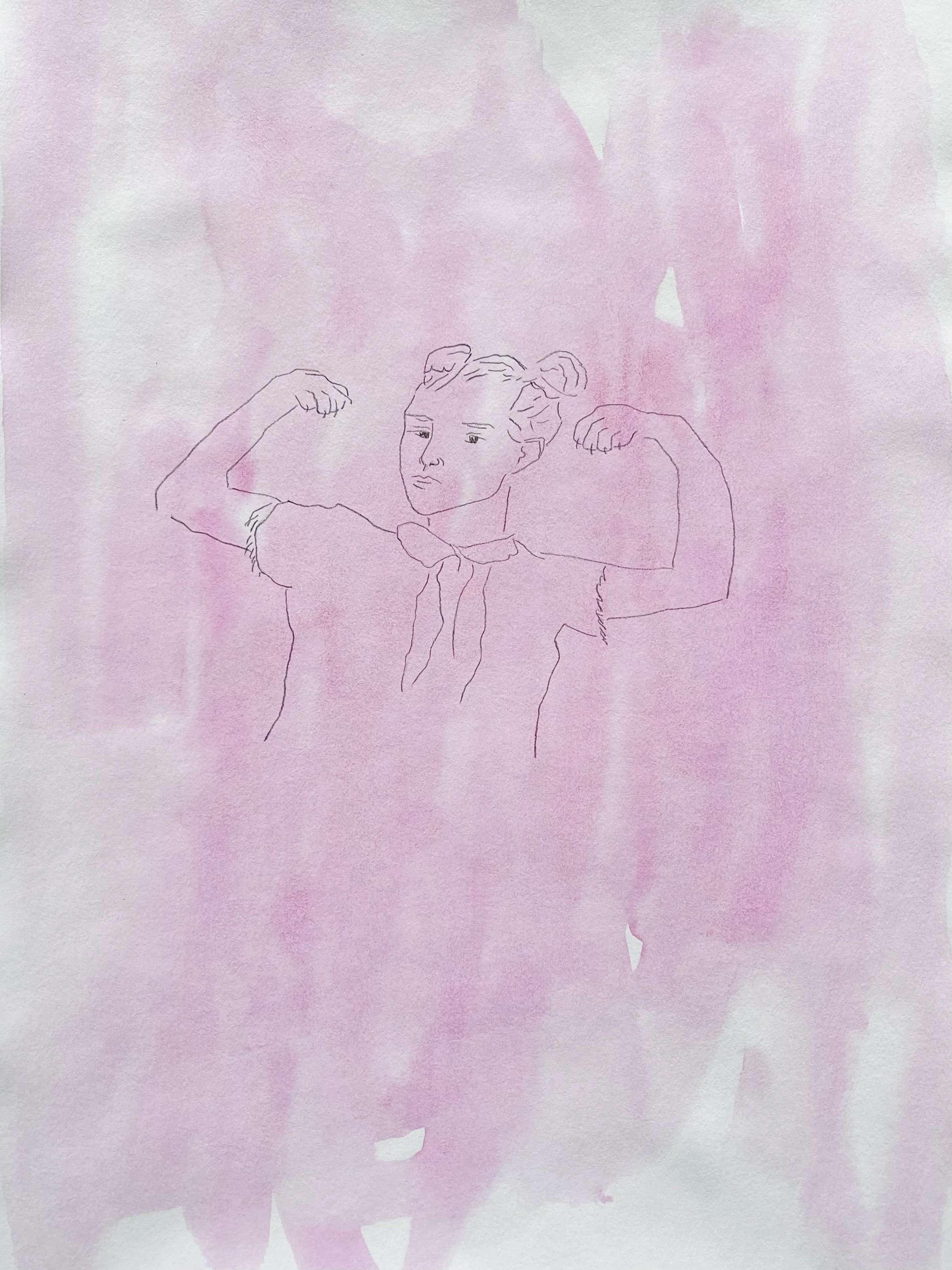 Premières classes -aquarelle, crayon graphite (29,7X42) 2025