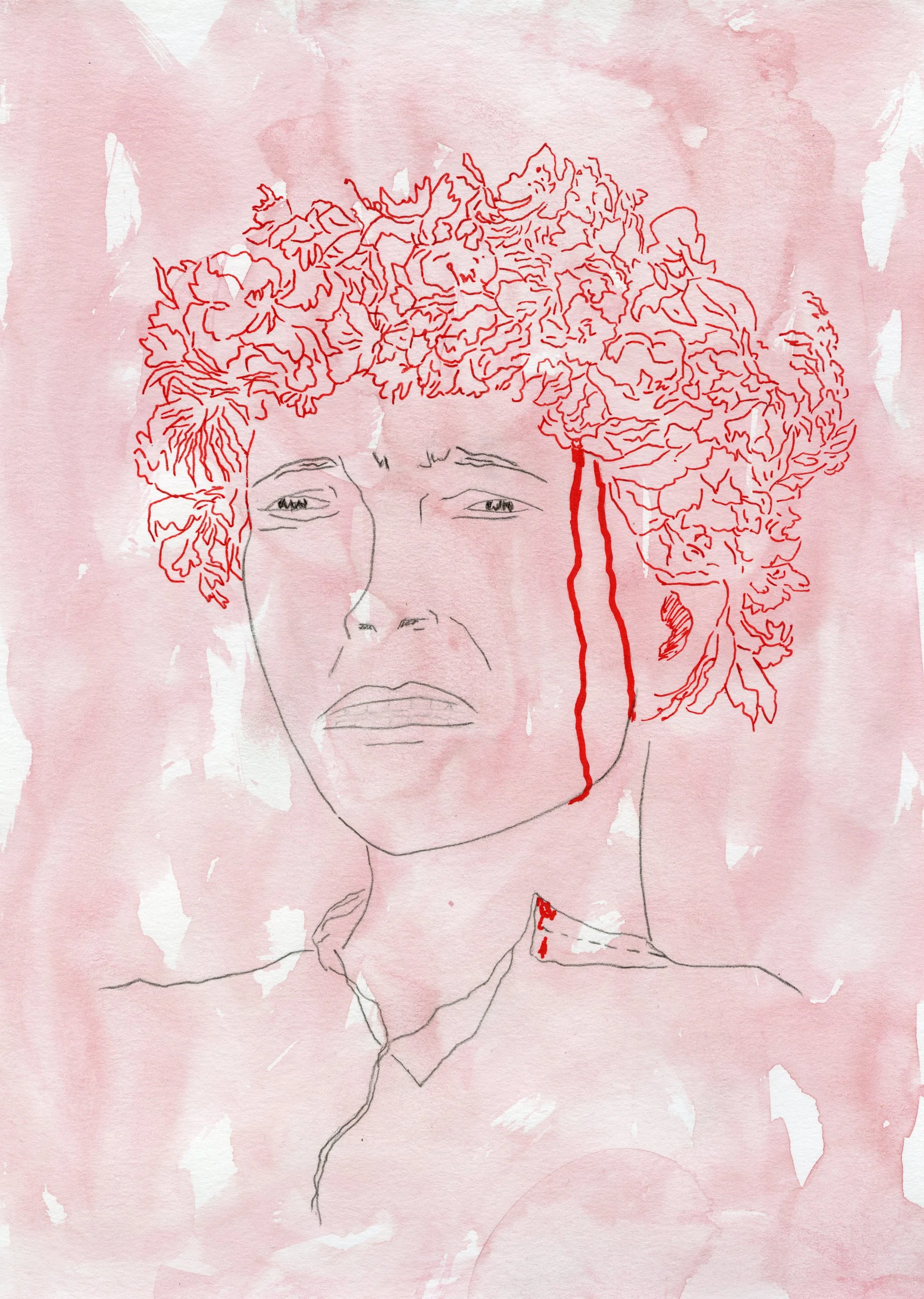 Midsommar -aquarelle, crayon graphite (21X29,7) 2025