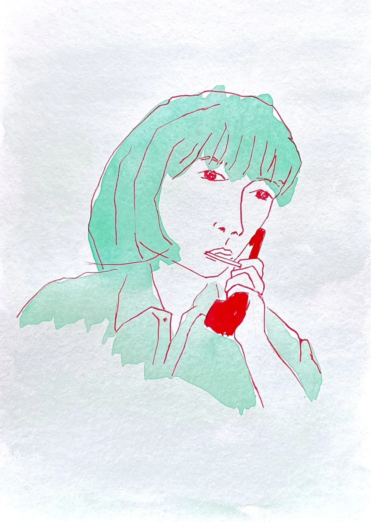 Renoir de chie Hayakawa (2025) aquarelle, feutre (14,8X21) 2026