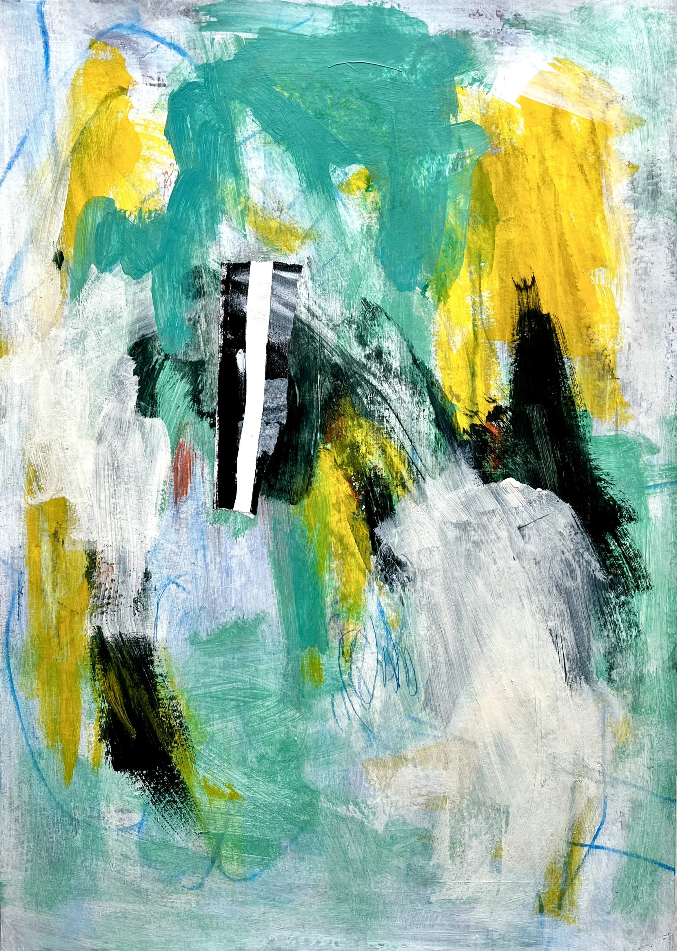 A-038 acrylique, pastel, collage (29,7X42) 2025