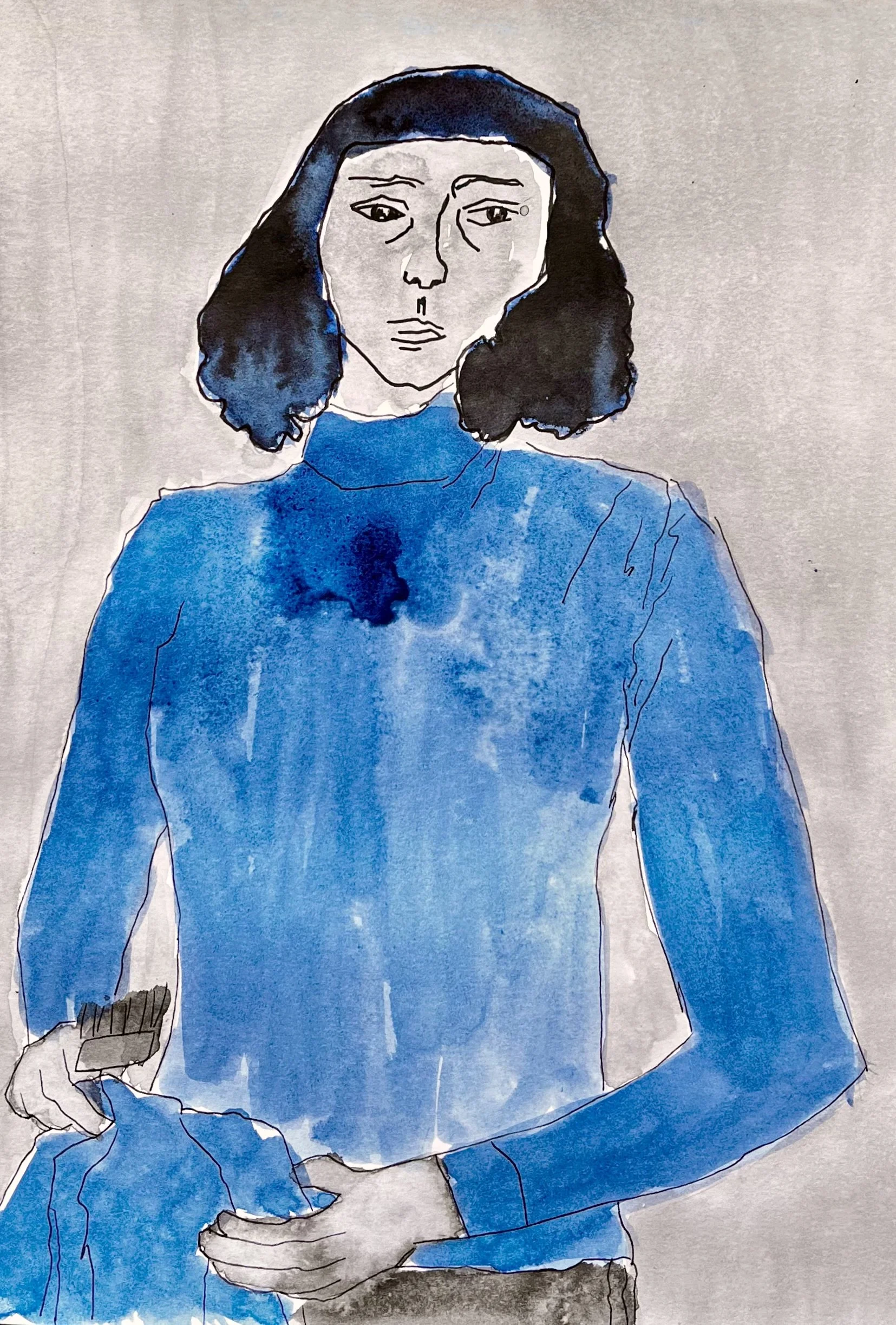 Joan Mitchell (1957) dans son atelier de New York -feutre, encre (21X29,7) 2026