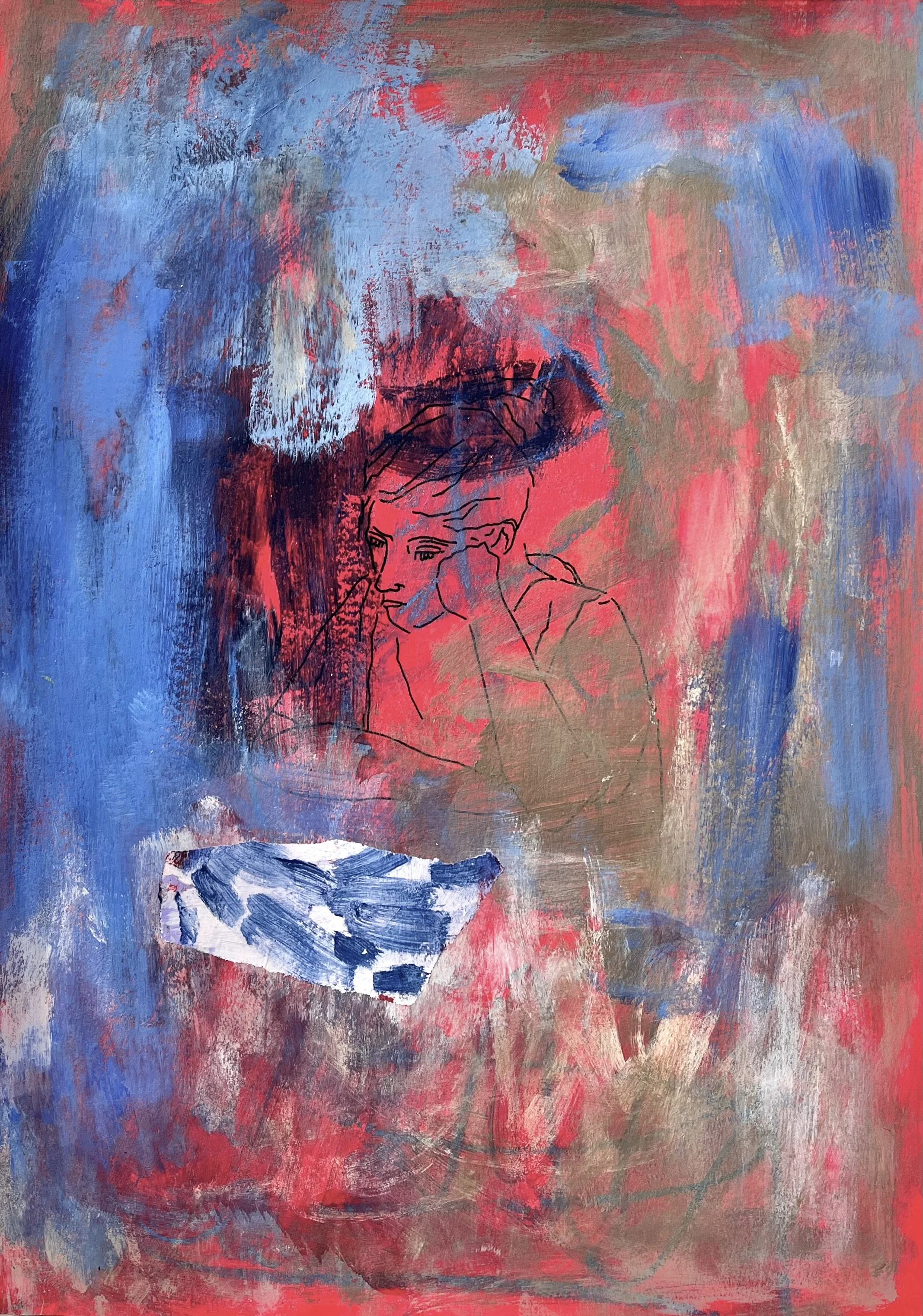 A-045 acrylique, feutre, pastel (29,7X42) 2025