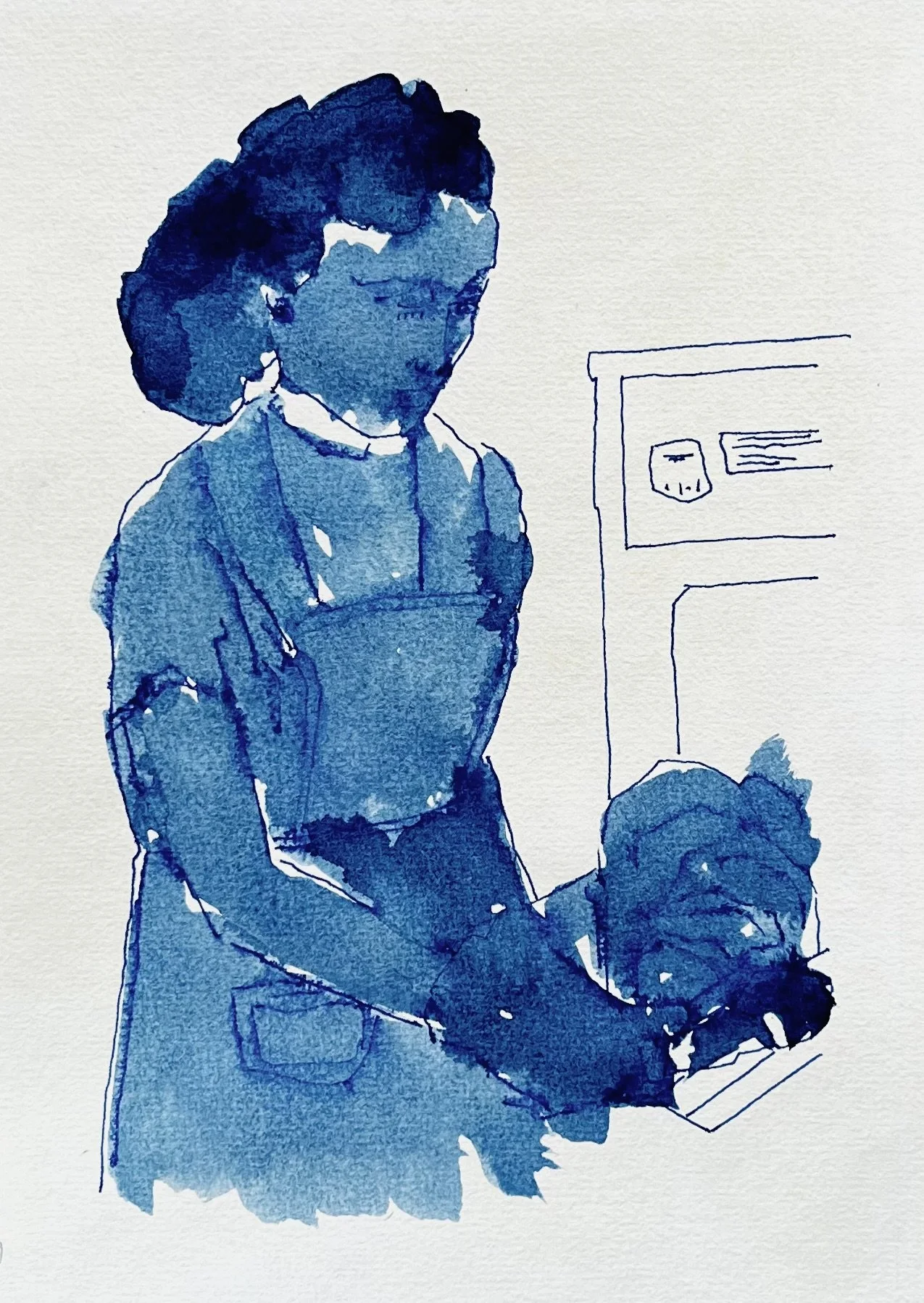 Cuisinière -aquarelle, feutre, encre (14,8X21) 2026