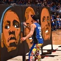 Half time paint show for the Orlando Magic 