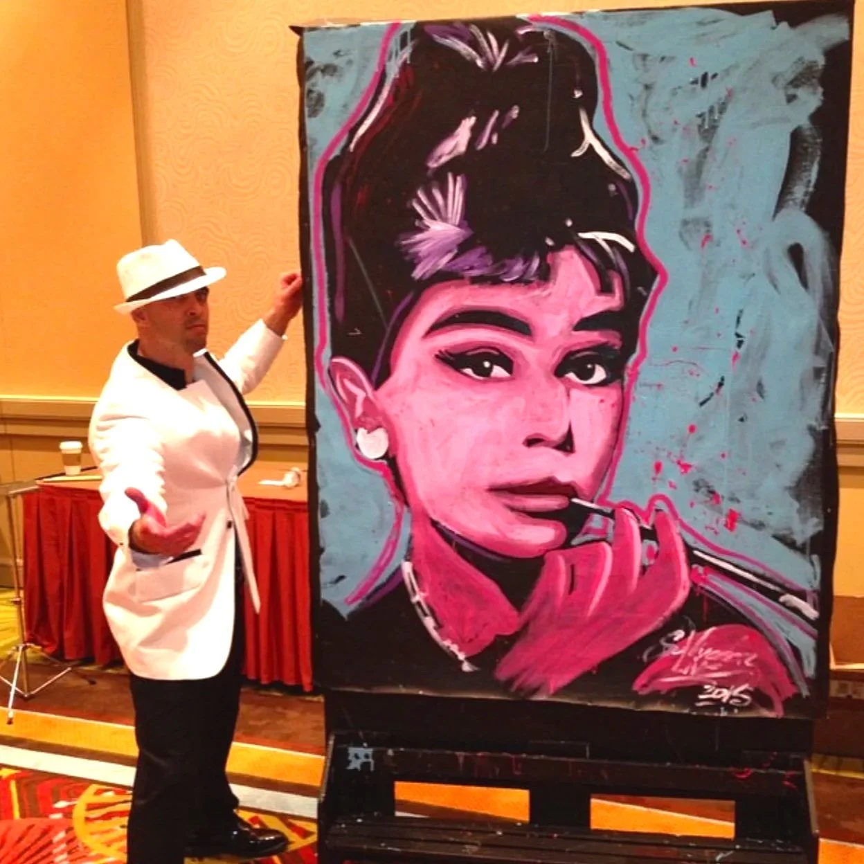 Audrey Hepburn paint show for corporate party  