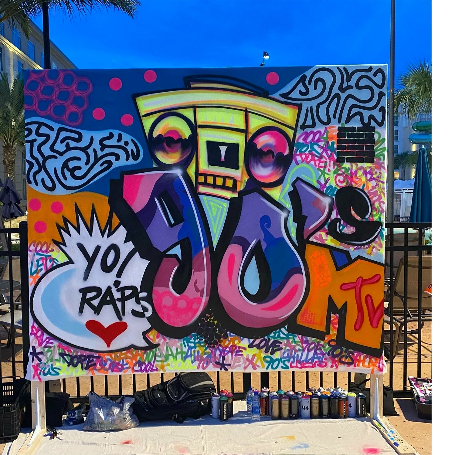 90's Graffiti wall for corporate event 
