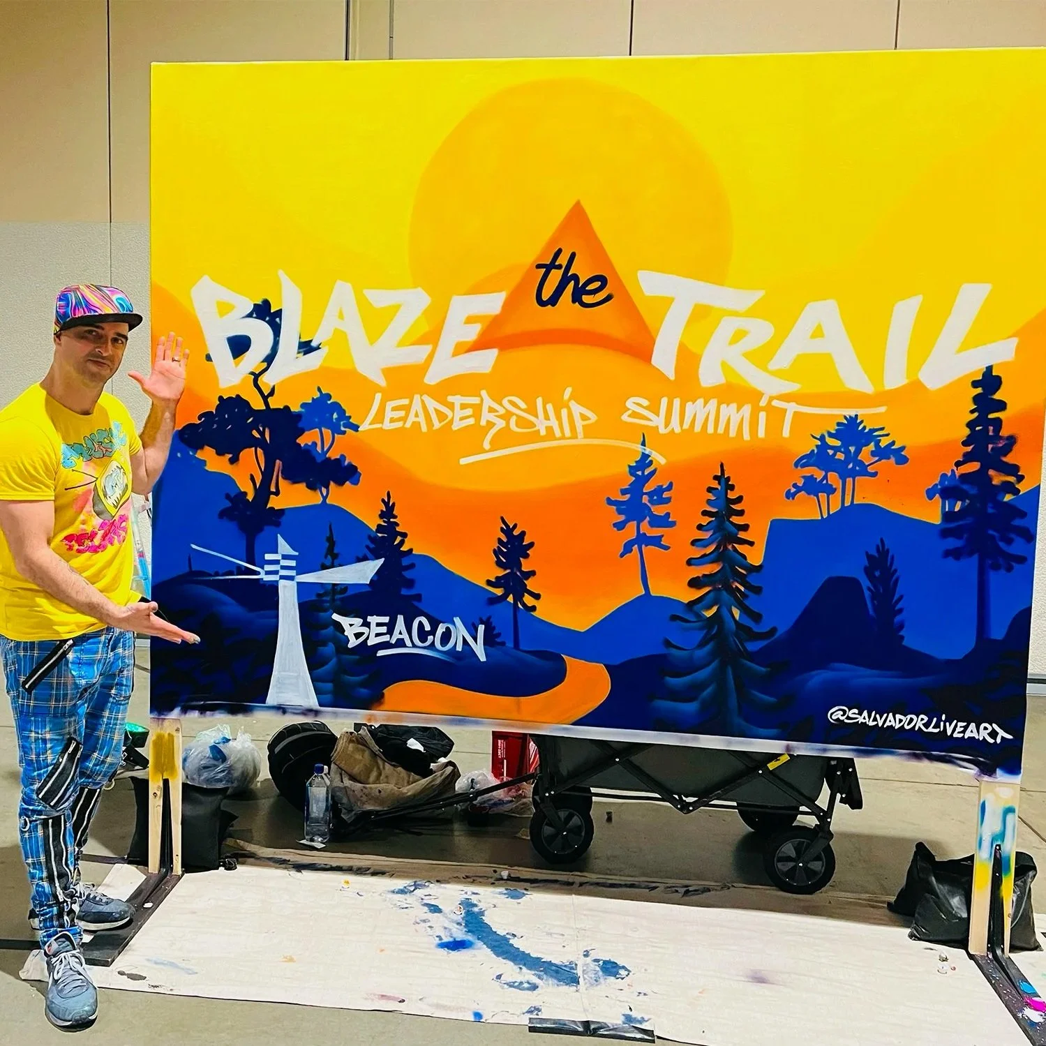 Live graffiti wall for Beacon corporate event 