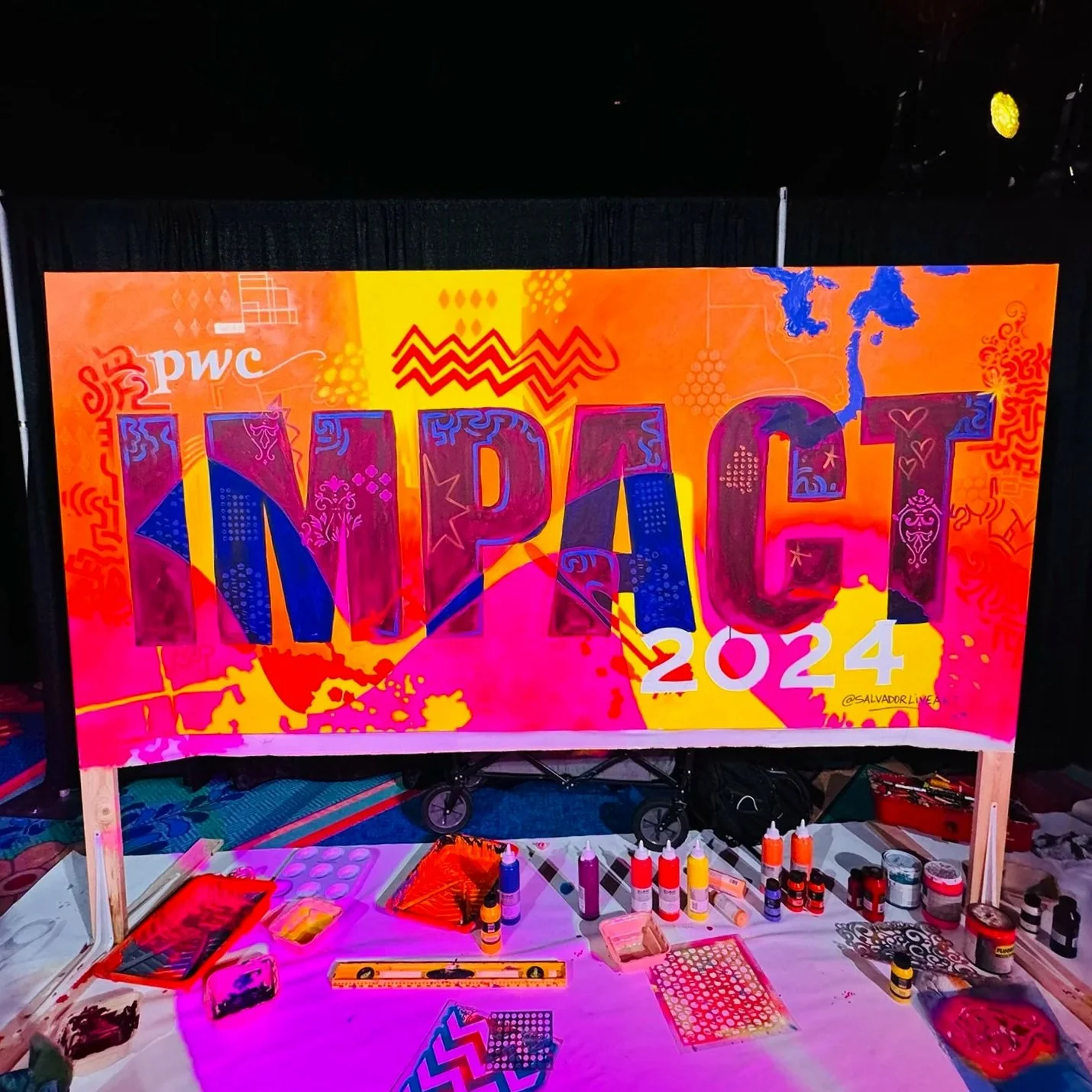 Live graffiti wall for PWC corporate event