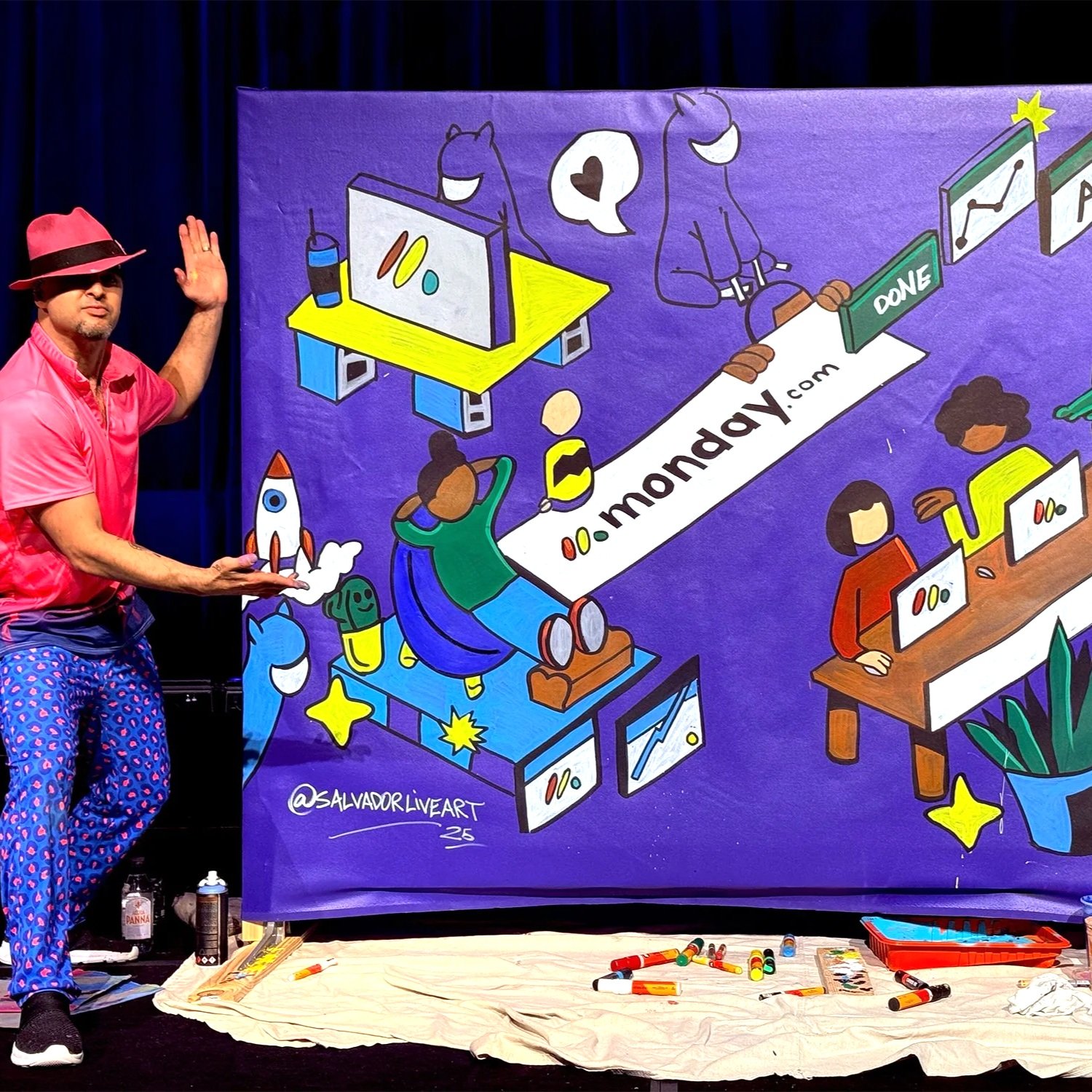 Live mural for Monday.com and Canva 