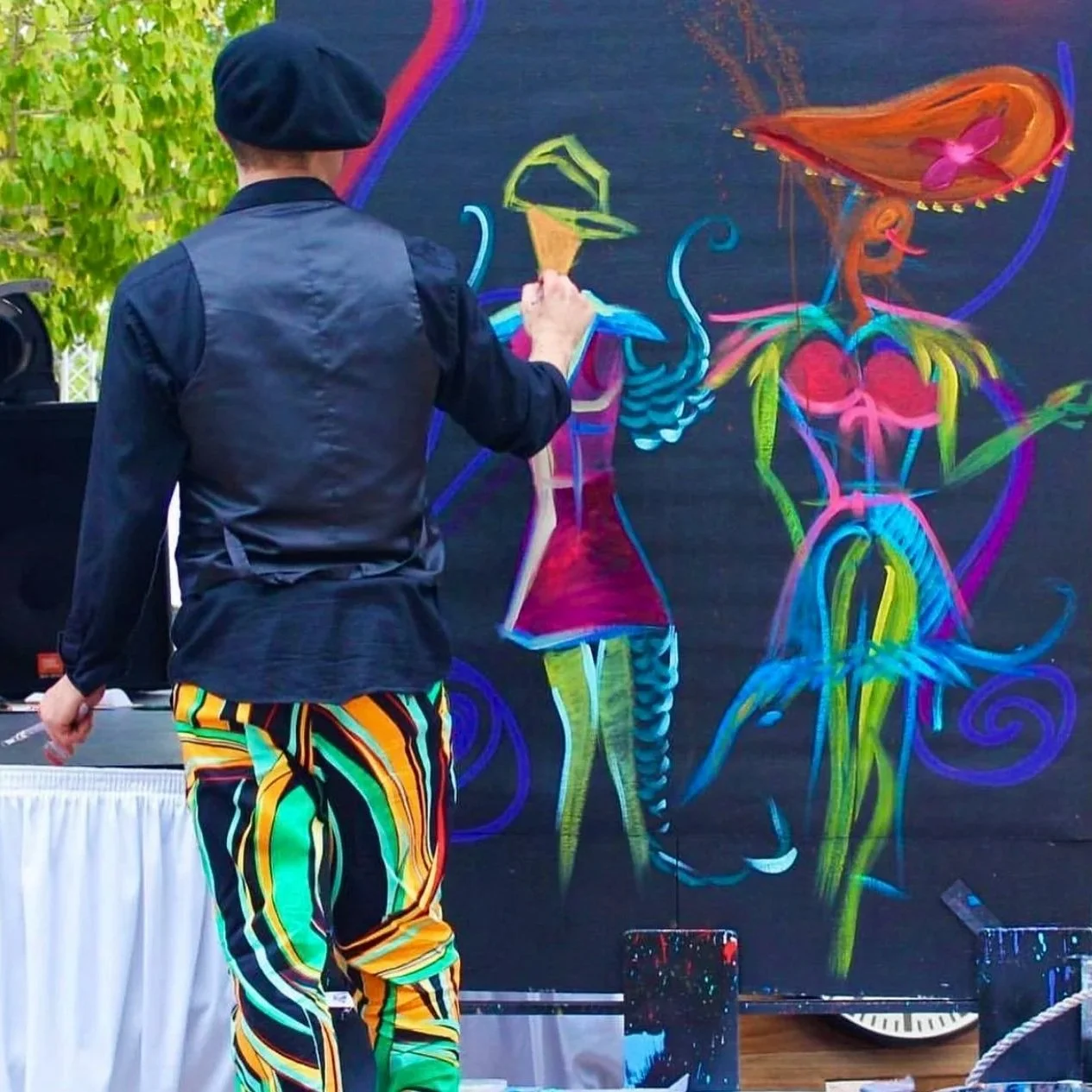 Atmosphere painting for 100 years of fashion 