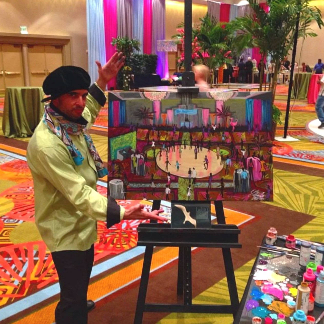 Atmosphere painting the event 