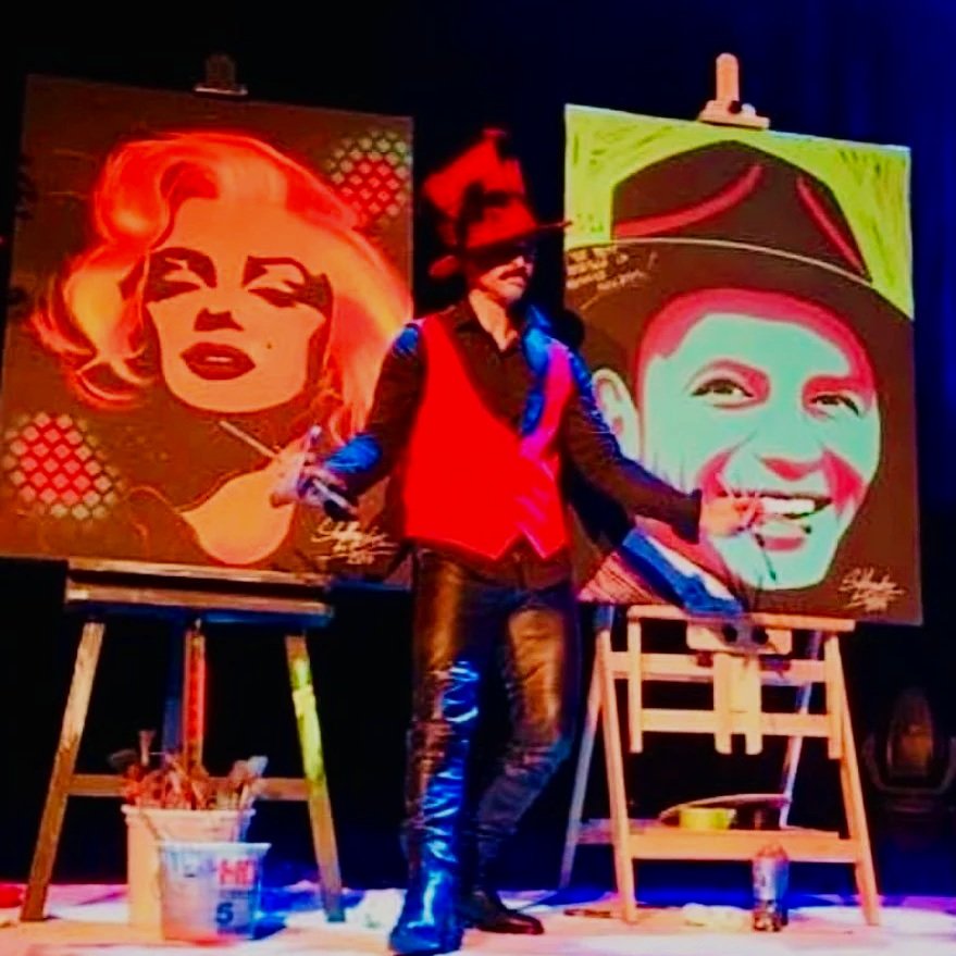 Atmosphere painting for auction at the Hard Rock live 