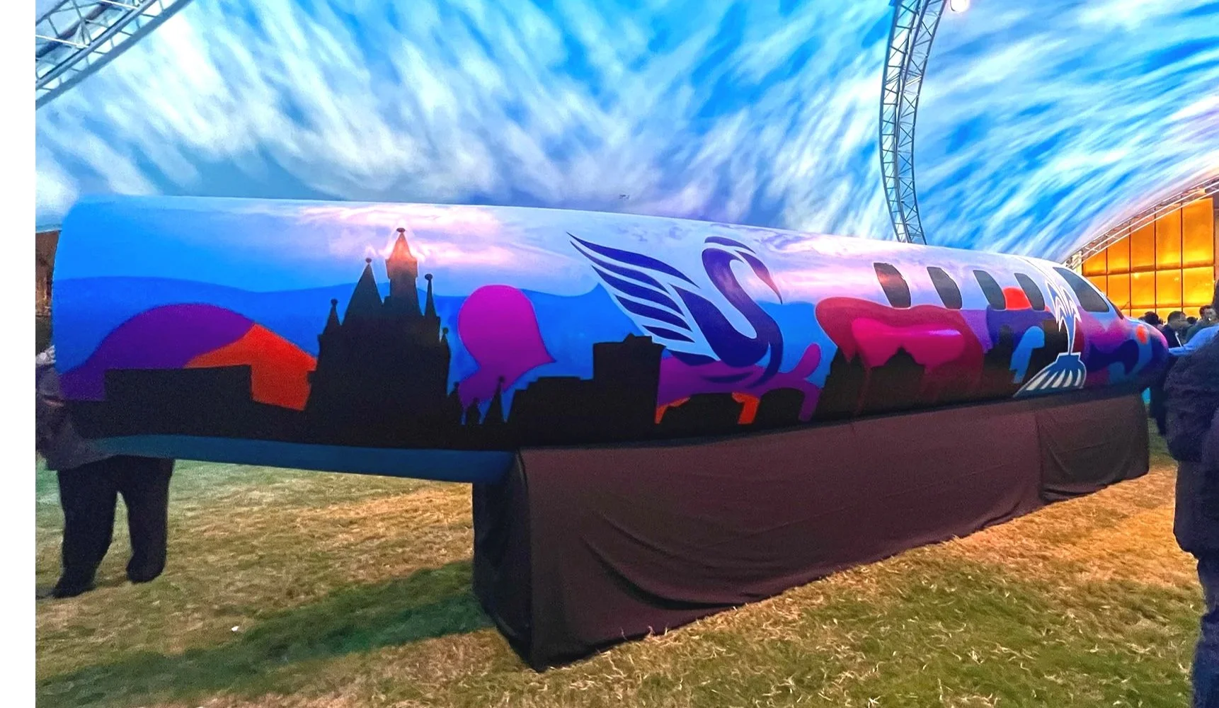 Custom painted jet model for airplane convention