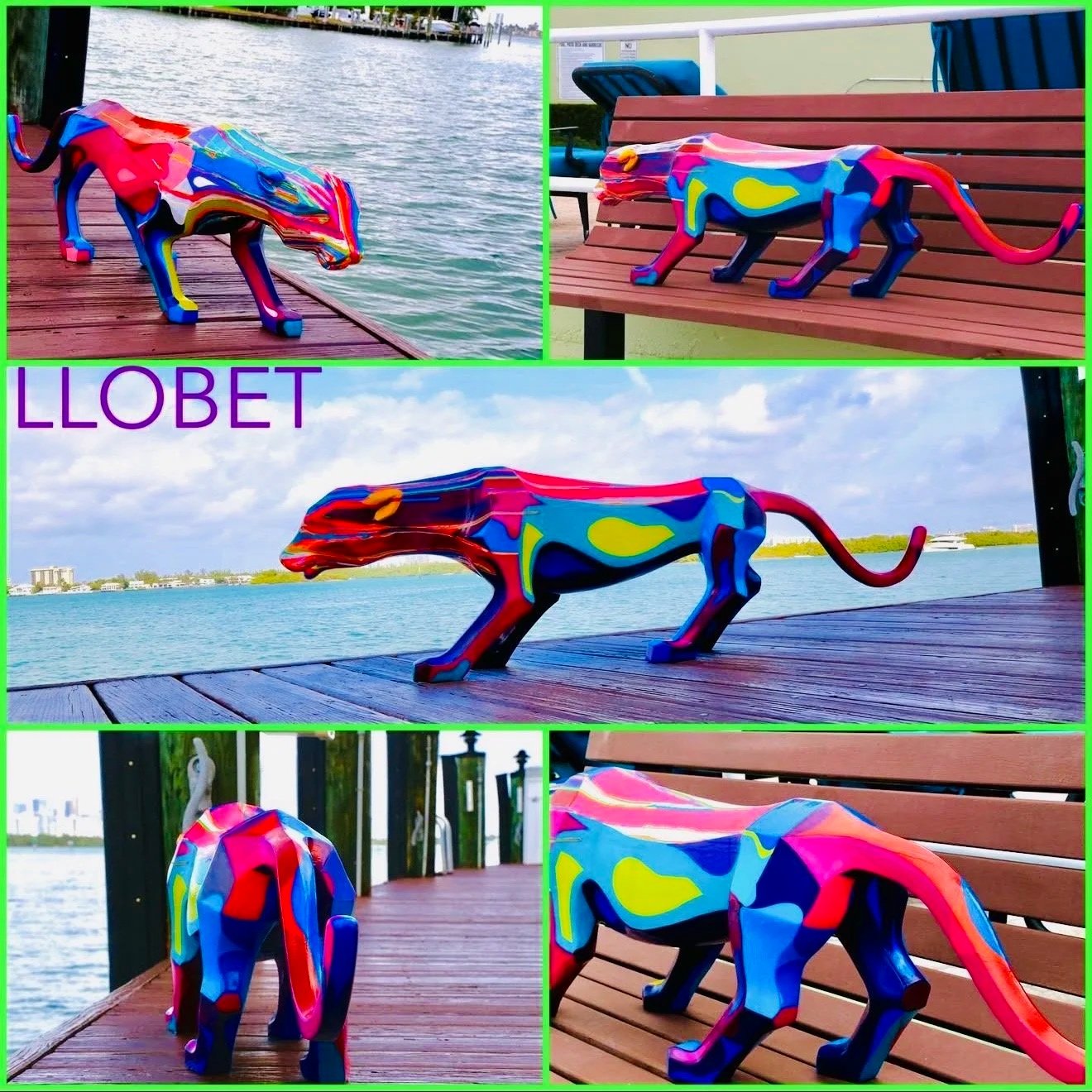 Painted Cubist panther 