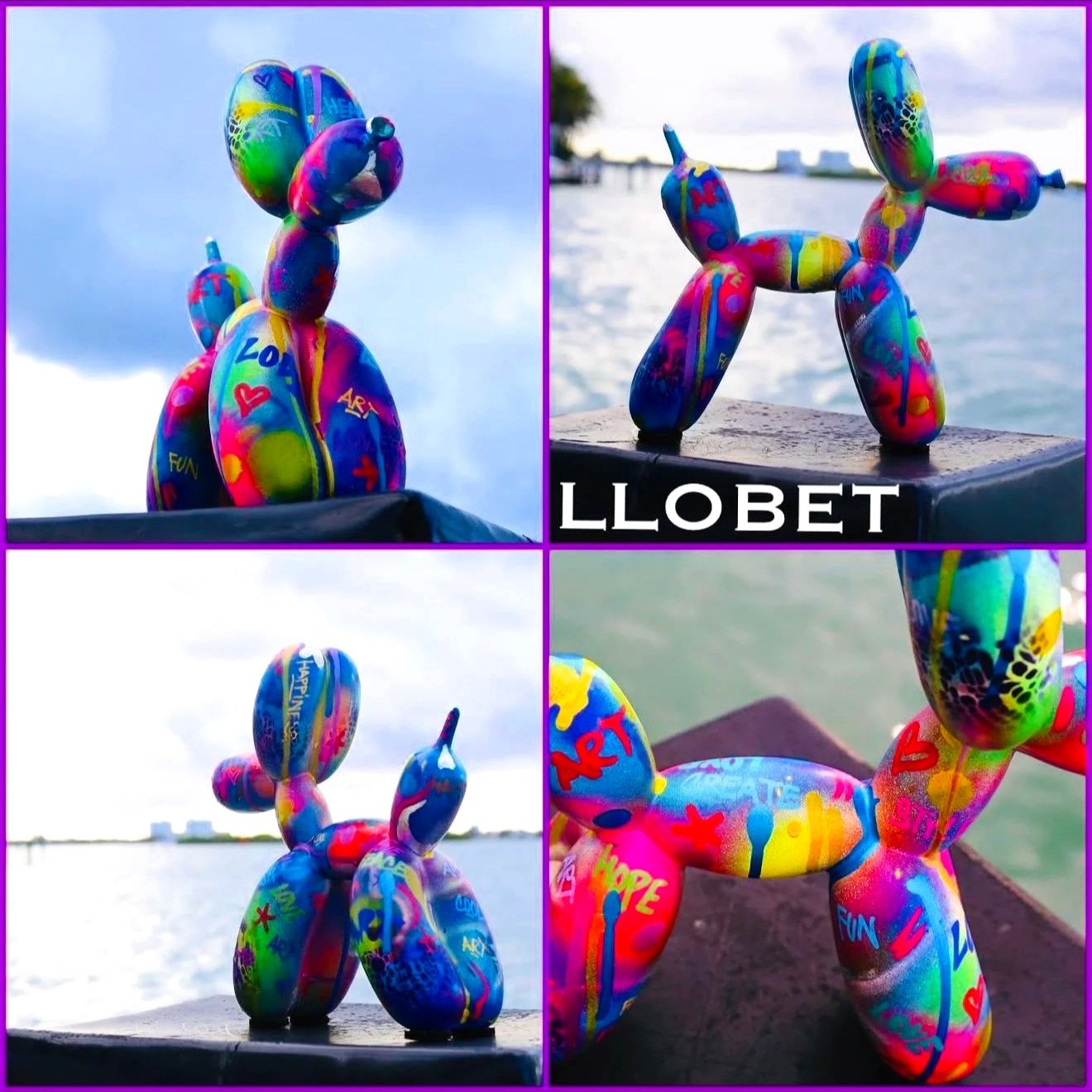 Painted Ballon dog sculpture 