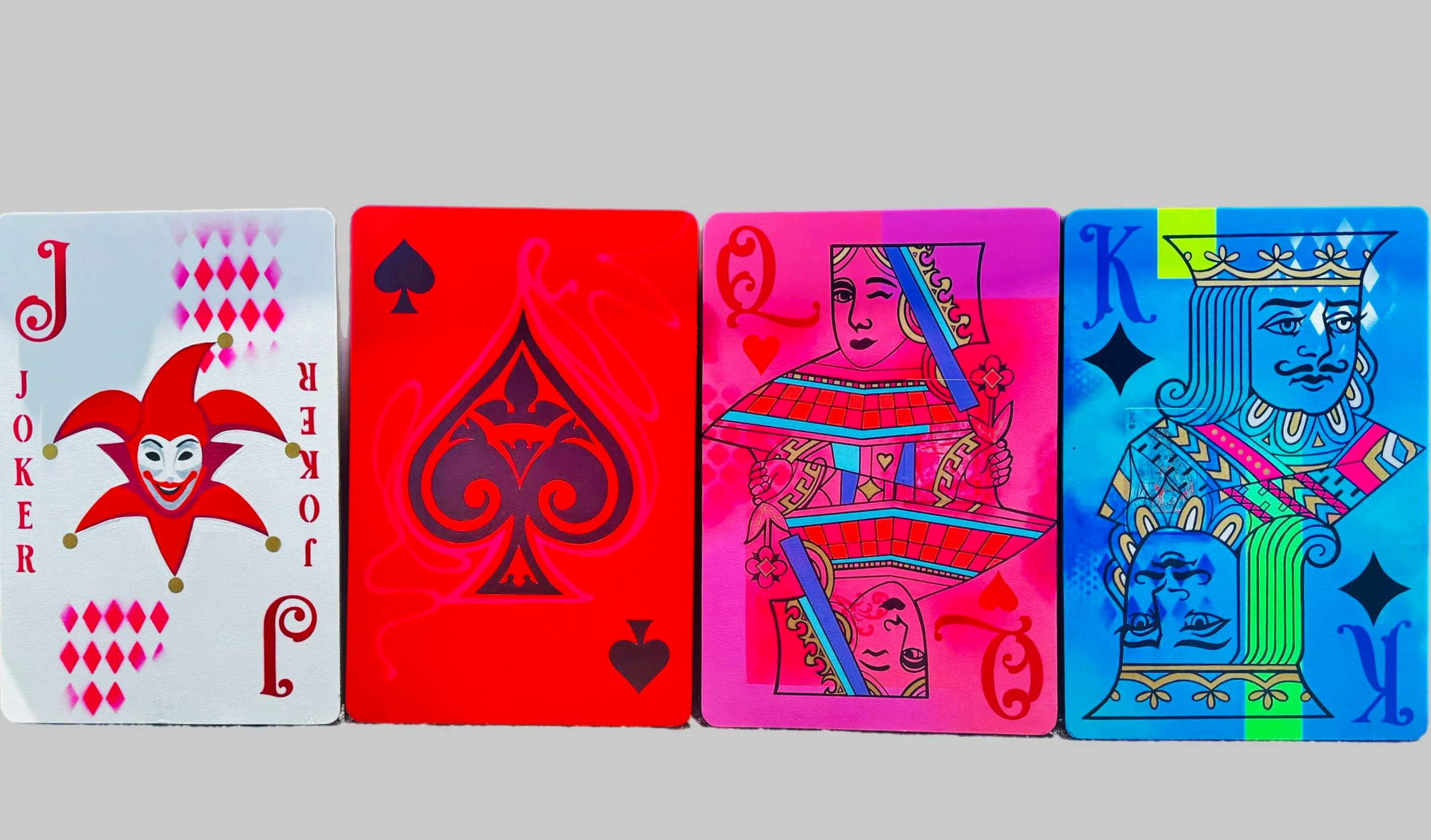 playing cards wood props made and painted 
