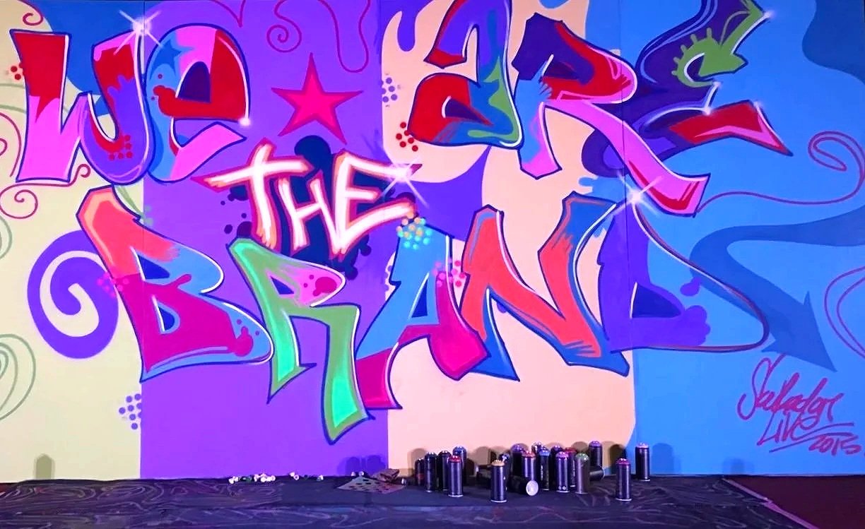 We are the brand graffiti wall 