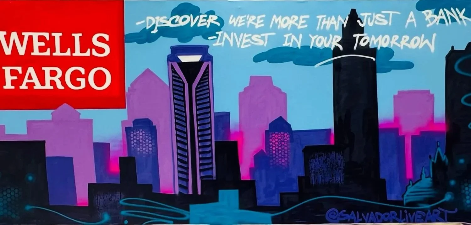 live graffiti wall for Wells Fargo corporate event