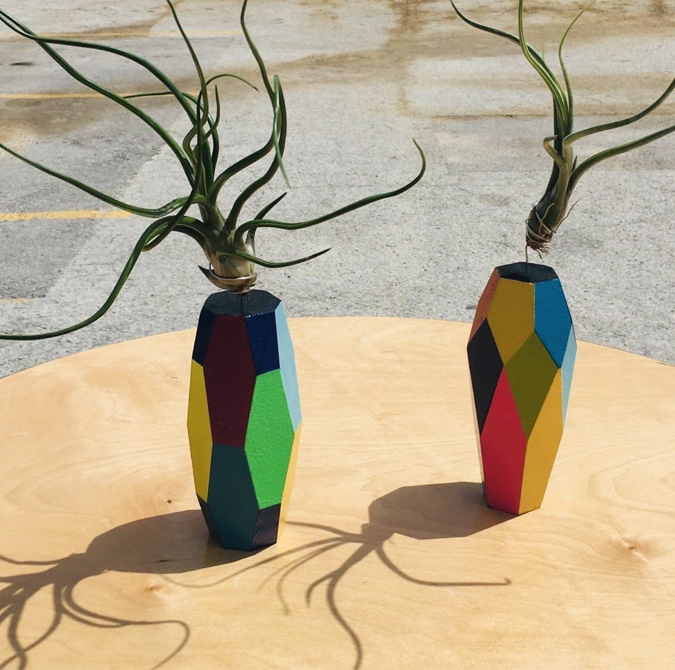 painted dry plant containers 