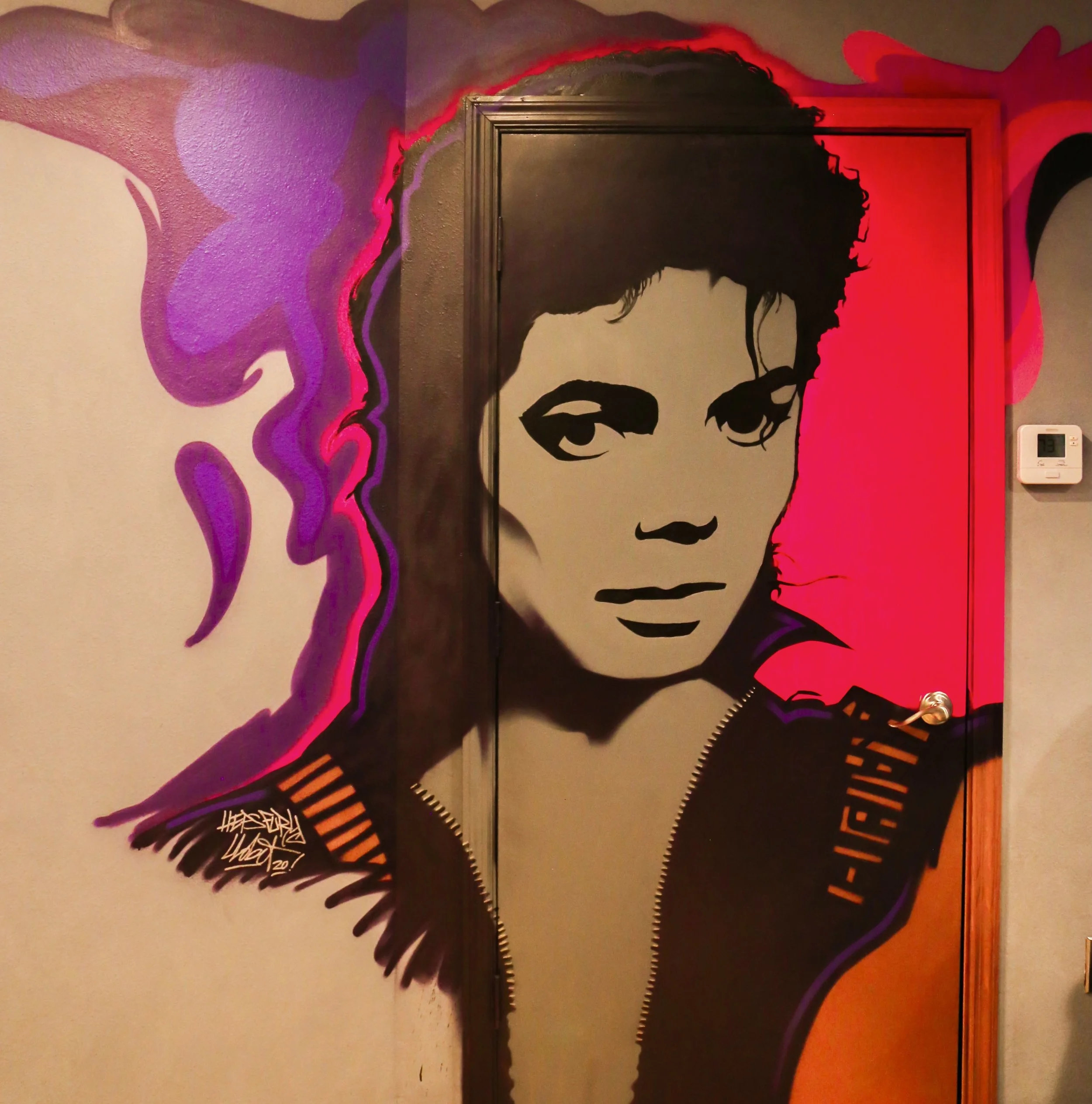 Micahel Jackson painted door 