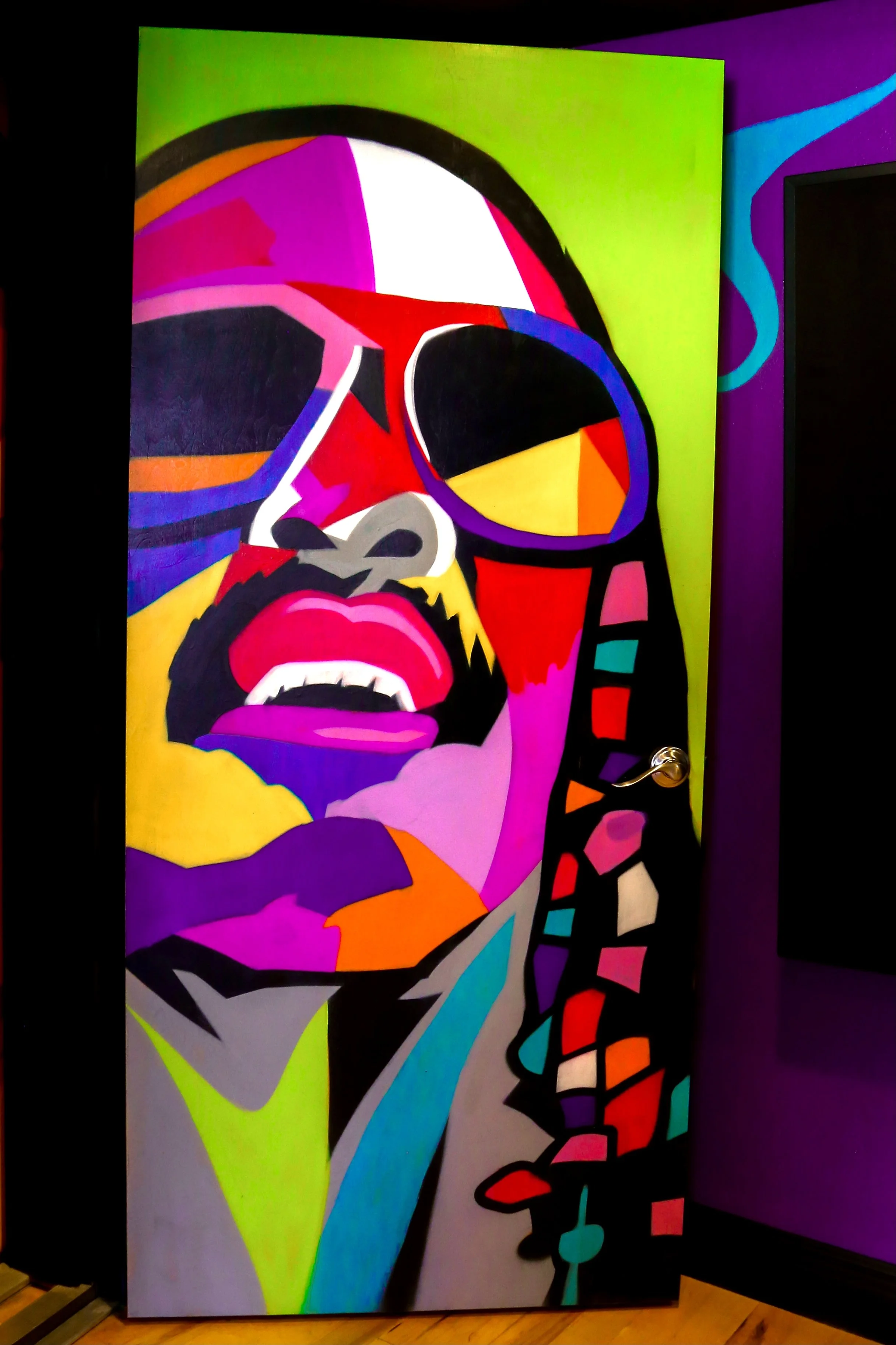 Stevie wonder painted door 