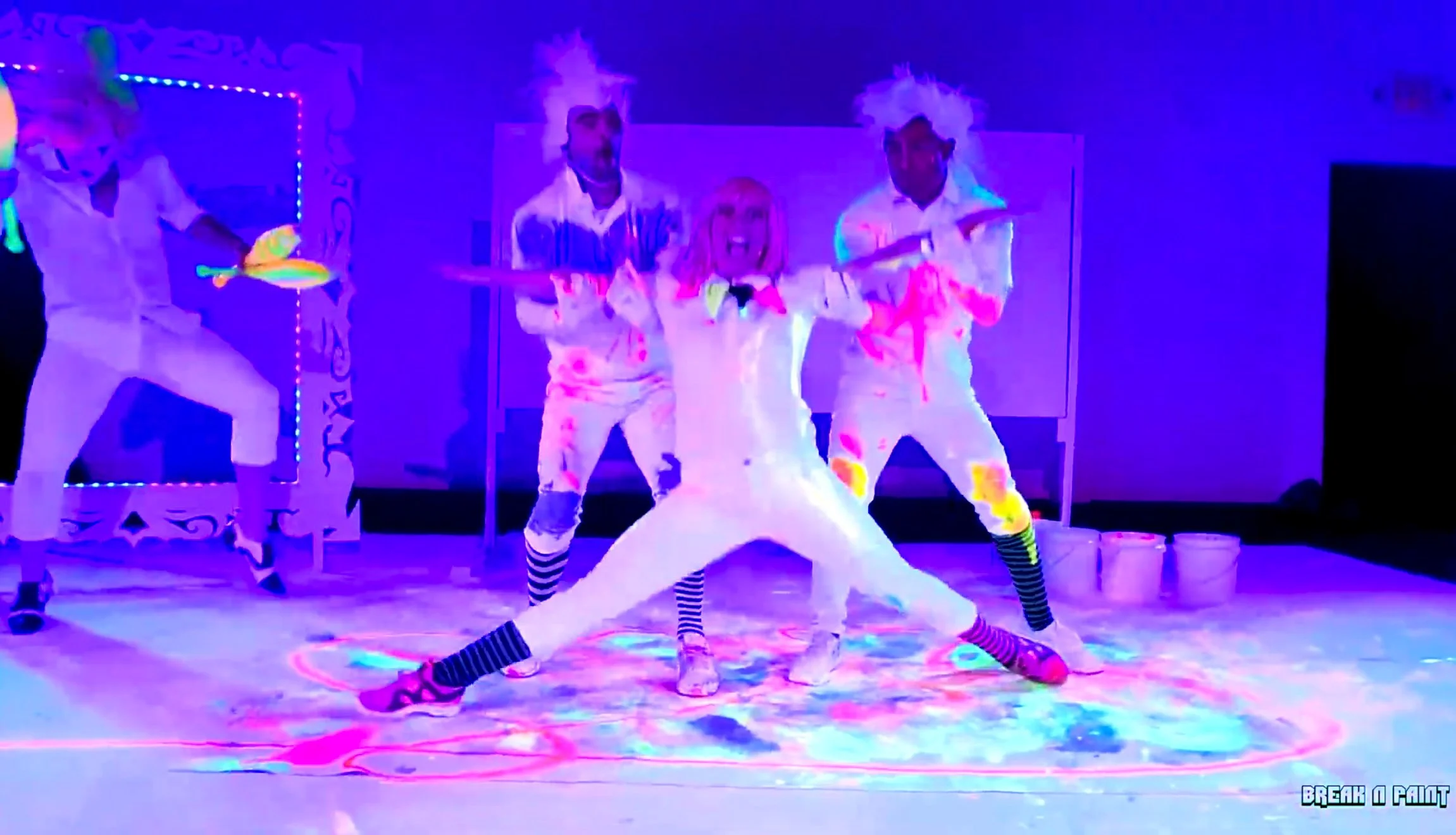 Breakdancing in paint, one last dance number