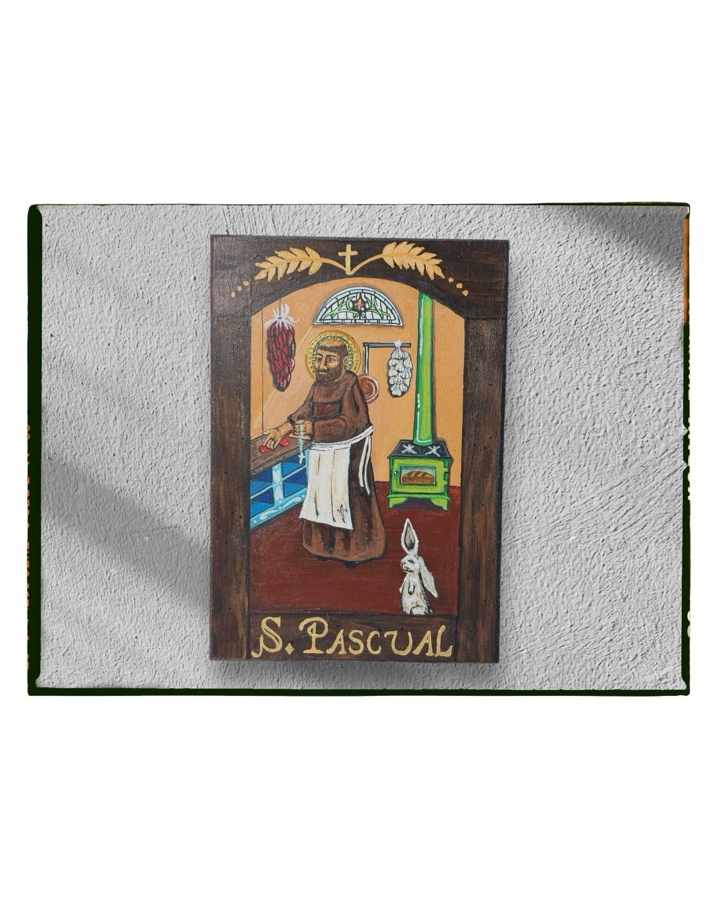 Patron St. of cooks #kissthecook #folkart #paintings #newmexico #catholic