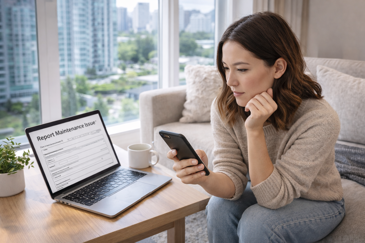 Tenant reporting maintenance concern in Metro Vancouver rental property