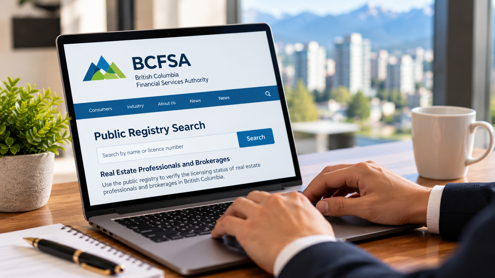 Checking a property manager's licence through the BCFSA public registry