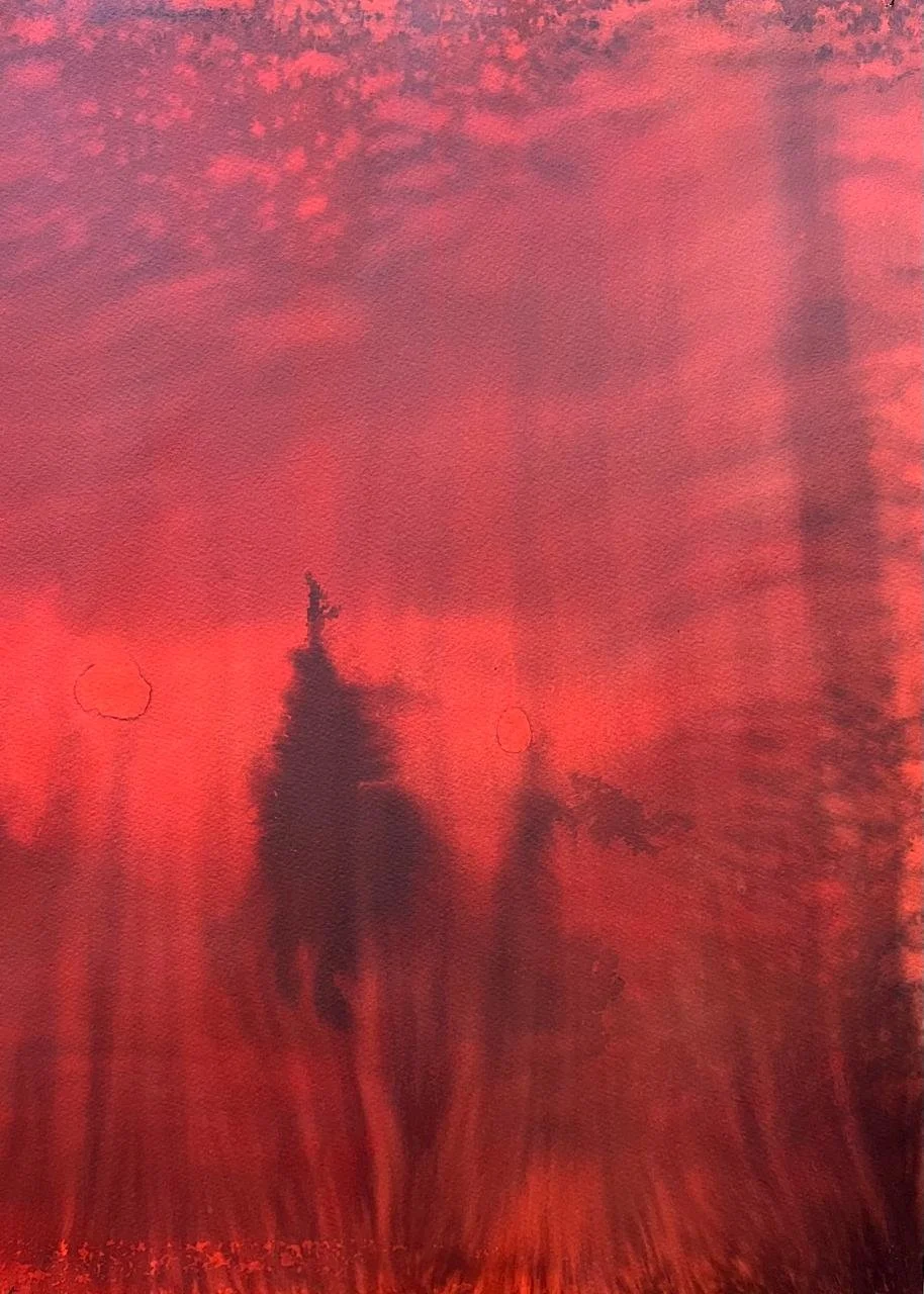 ardere, inchiostro e acrilico su carta. 30x50, 2025.jfif