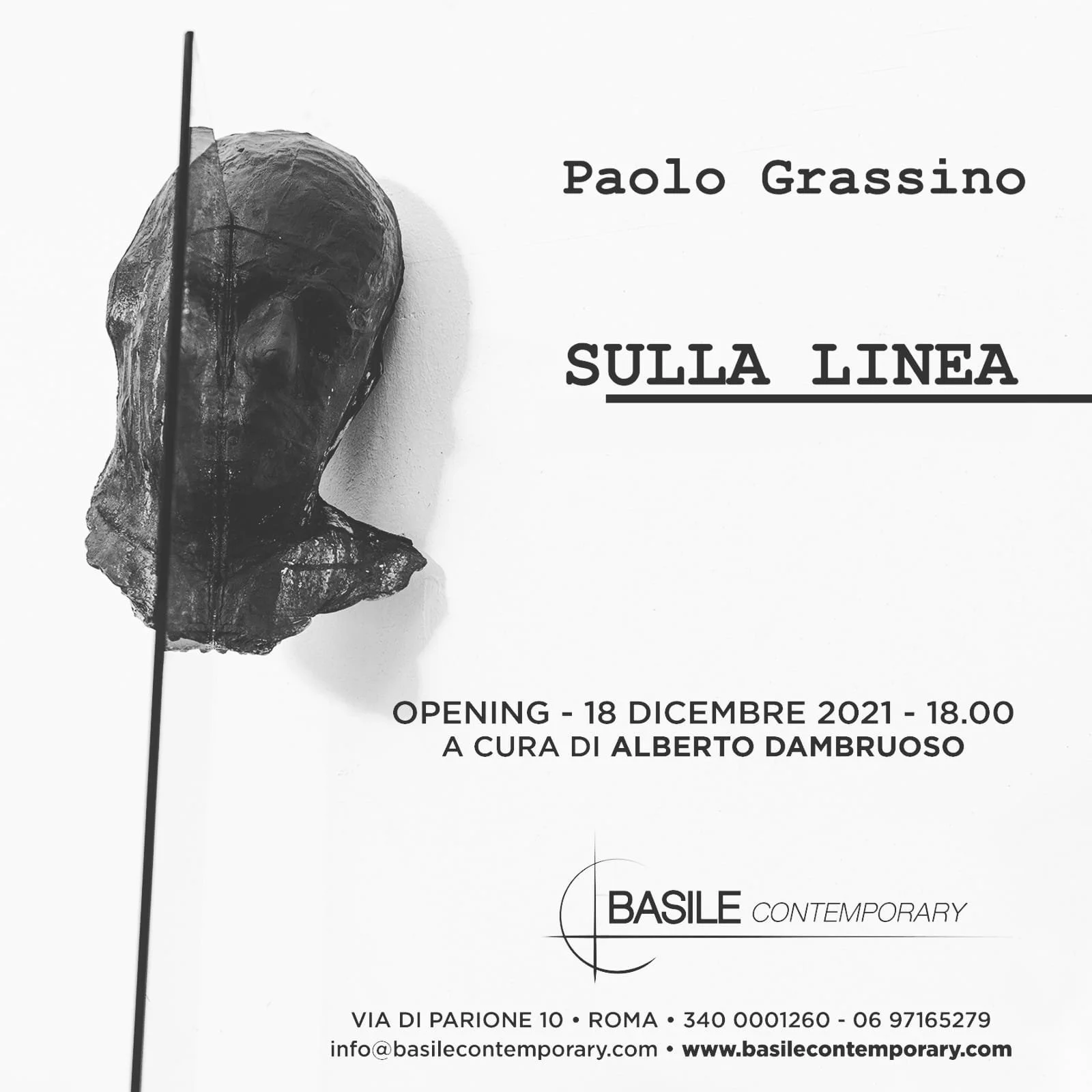 arte contemporanea  |  Paolo Grassino intitolata 'Sulla Linea'. curata da Alberto Dambruoso, presso Basile Contemporary a Roma