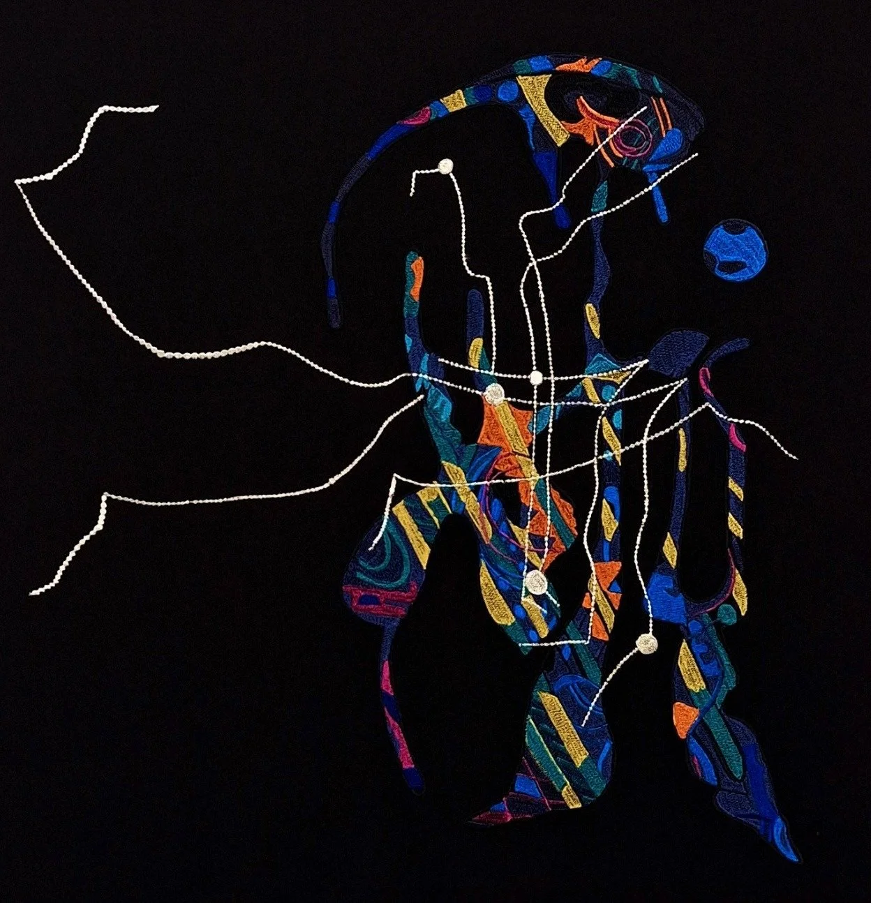 traiettorie 4, cotone e legno, 70x70x2,5, 2025.jfif