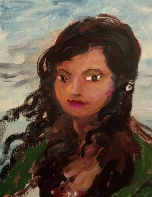 ragazza, acrilico su tela, 30x24, 2018.jfif