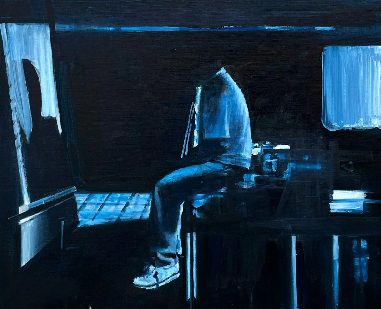 pittore senza testa, olio su tela, 50x40, 2022.jfif