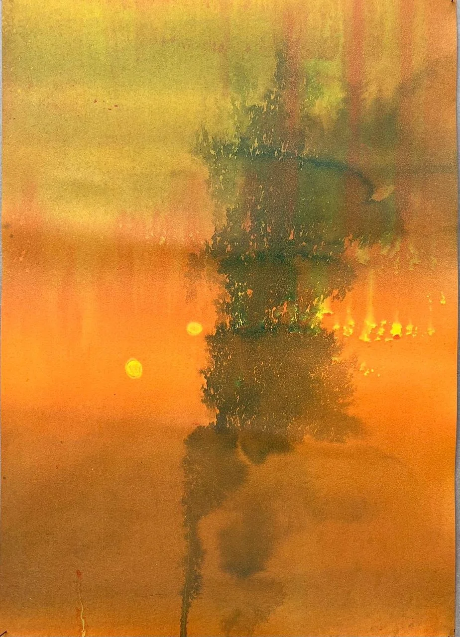 ardere (3), inchiostro e acrilico su carta. 30x50, 2025.jfif