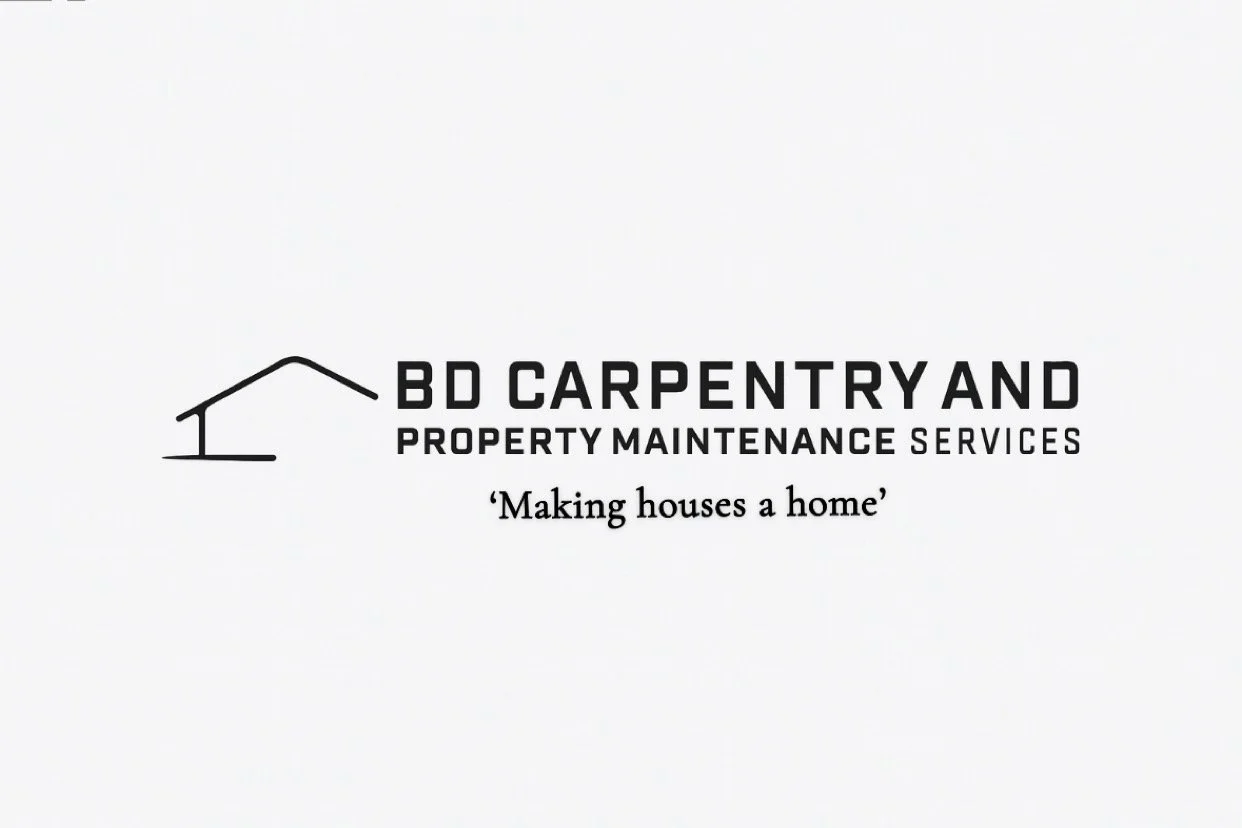 Logo for BD Carpentry and Property Maintenance Services with a roof outline and the tagline 'Making houses a home'.